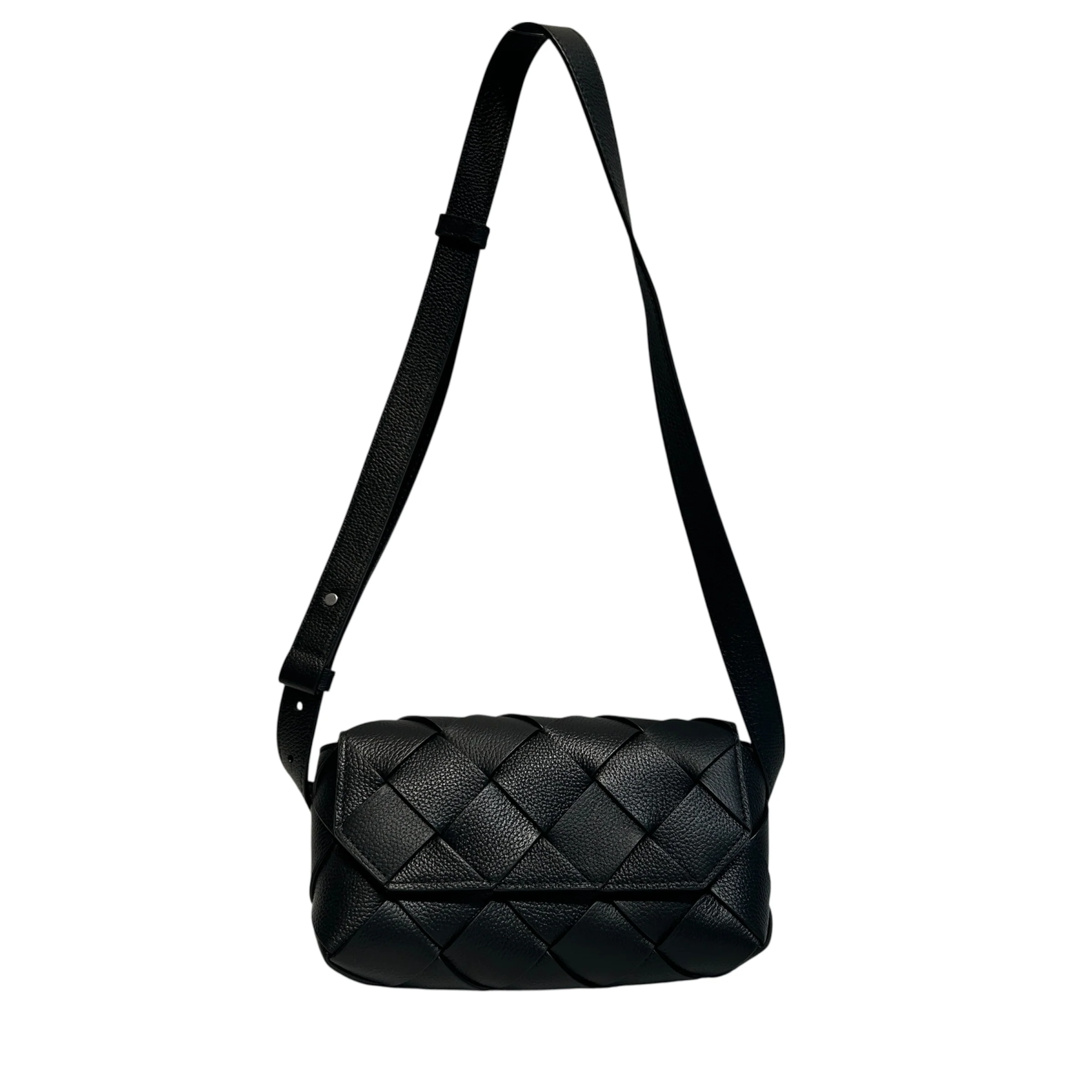 BOTTEGA VENETA/Fanny Pack/Leather/BLK/Intrecciato Diago Belt Bag