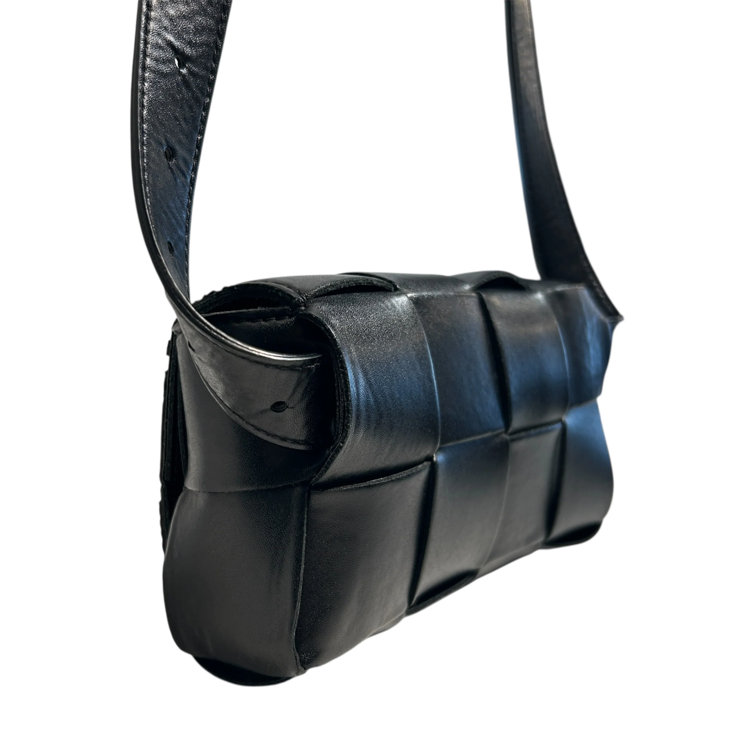 BOTTEGA VENETA/Fanny Pack/Leather/BLK/Intrecciato Cassette