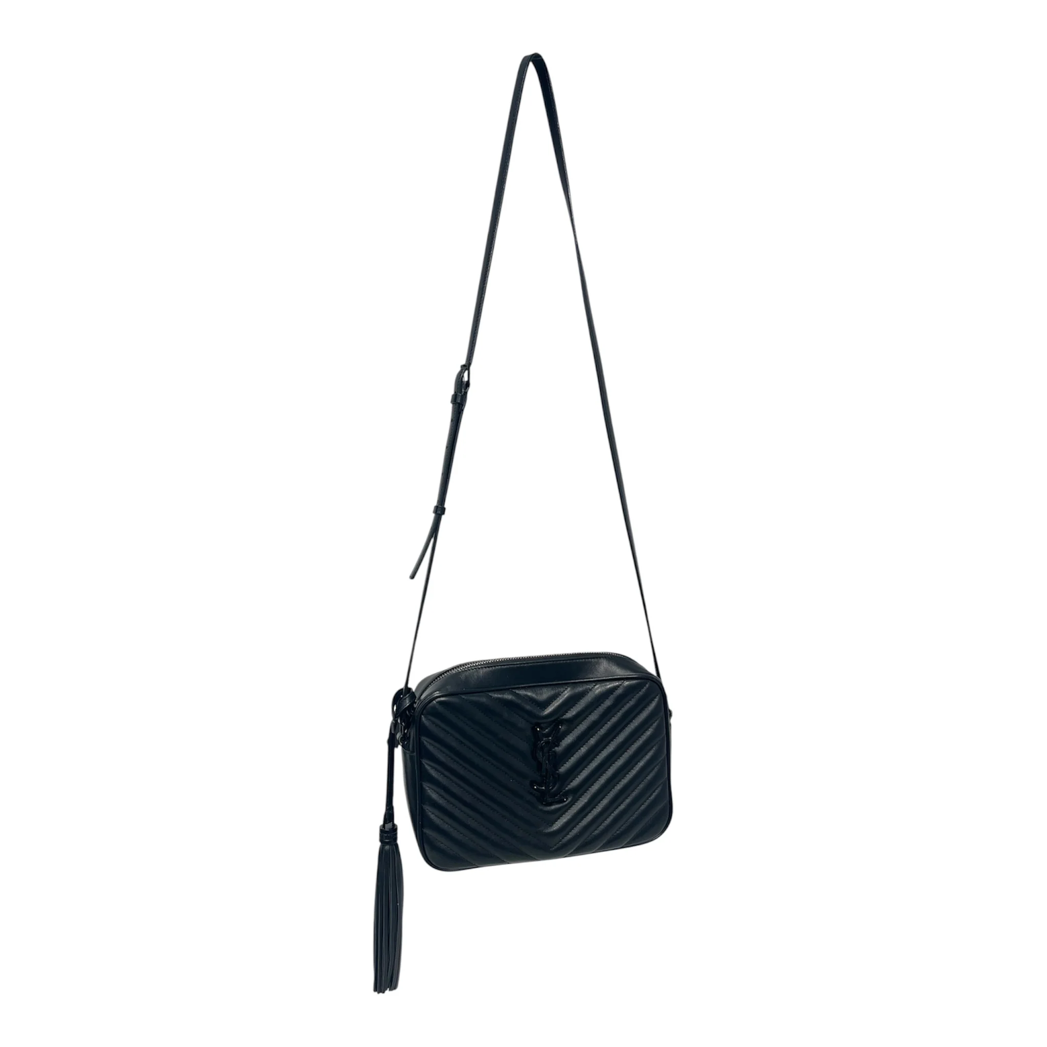 SAINT LAURENT/Cross Body Bag/Leather/BLK/YSL612544 CAMERA LOU BLK ONBLK