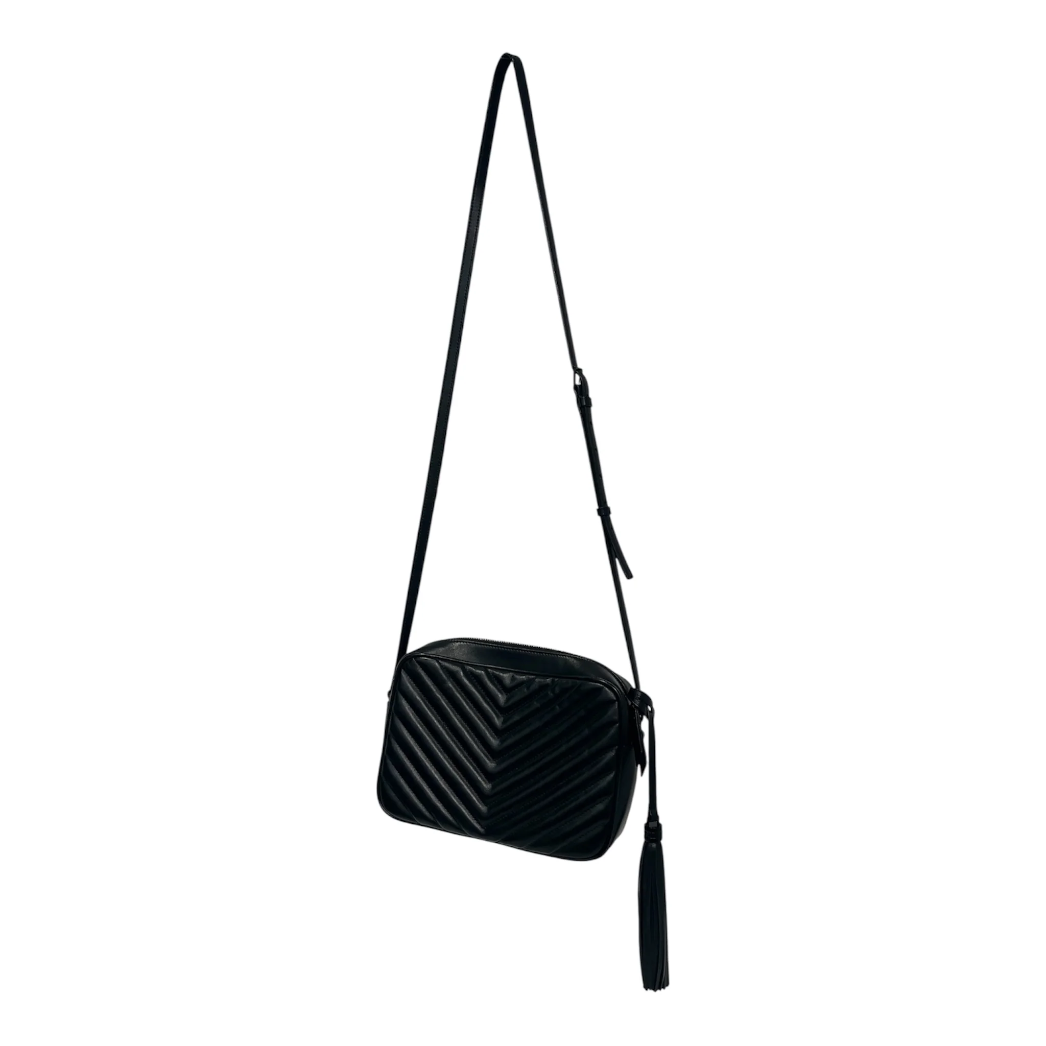 SAINT LAURENT/Cross Body Bag/Leather/BLK/YSL612544 CAMERA LOU BLK ONBLK