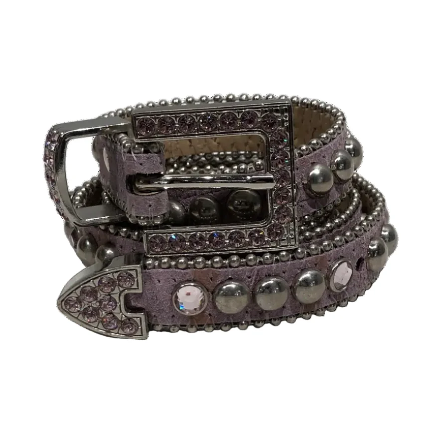 b.b.simon/Belt/Suede/PNK/studded/bedazzled thin