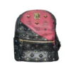 MCM/Backpack/Monogram/Leather/BLK/red/blk gold studded mini back
