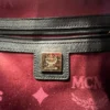 MCM/Backpack/Monogram/Leather/BLK/red/blk gold studded mini back