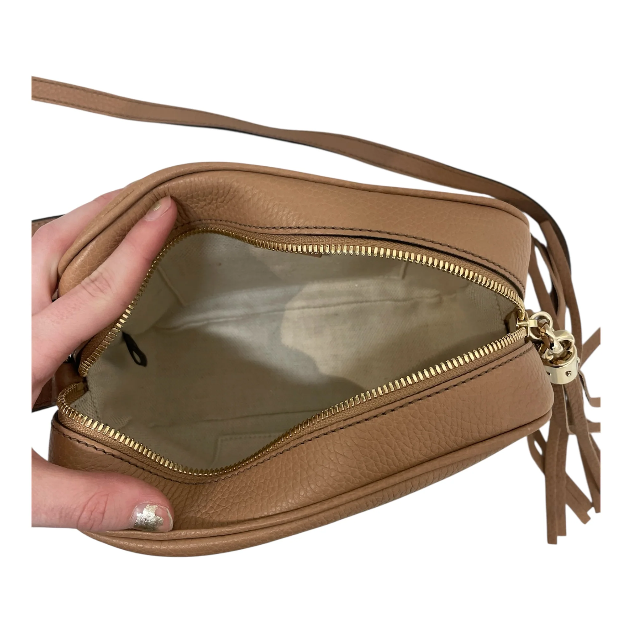 GUCCI/Cross Body Bag/Leather/BEG/SOHO DISCO