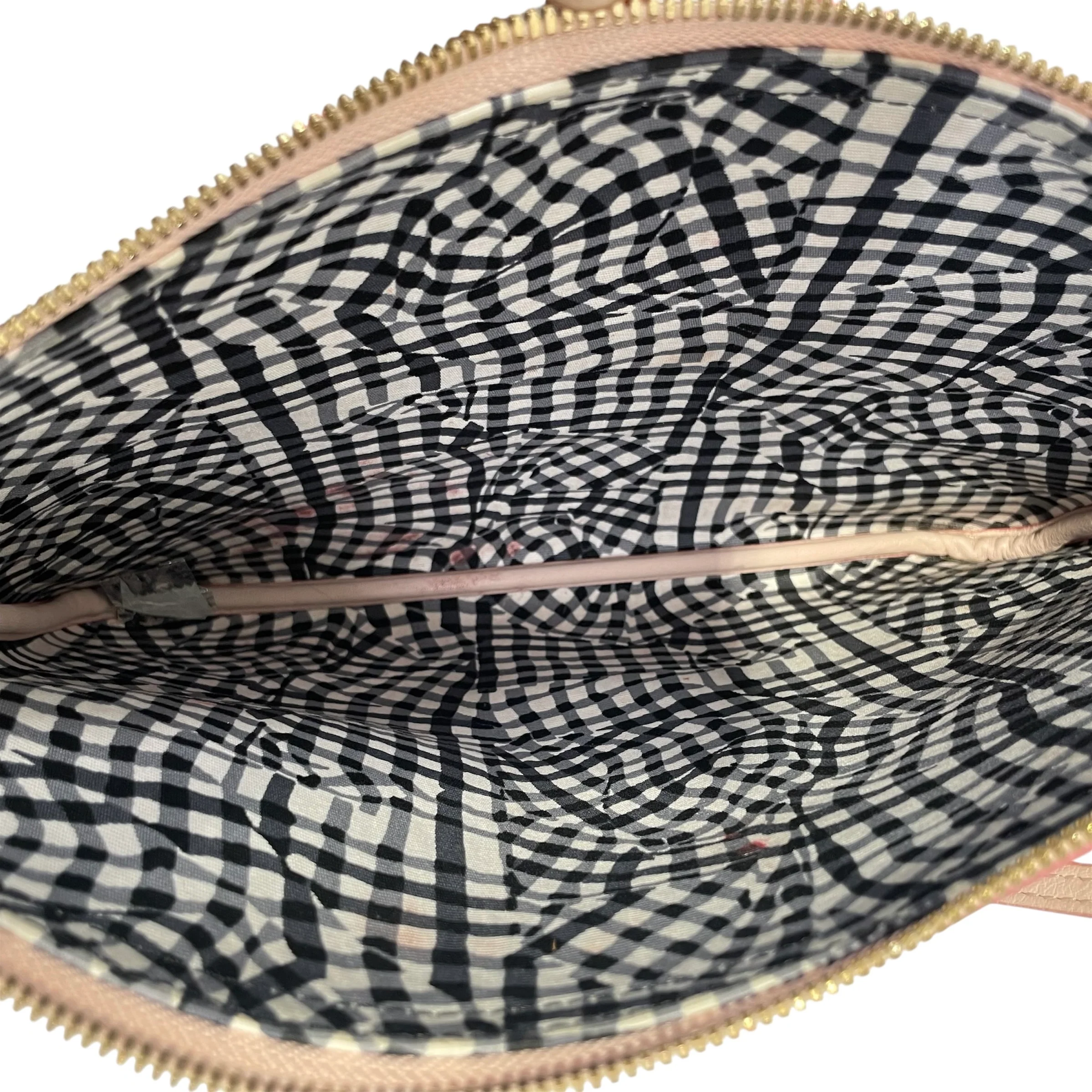 MCM/Pouch/Monogram/Faux Leather/PNK/PALE PINK CHECKERED INSIDE