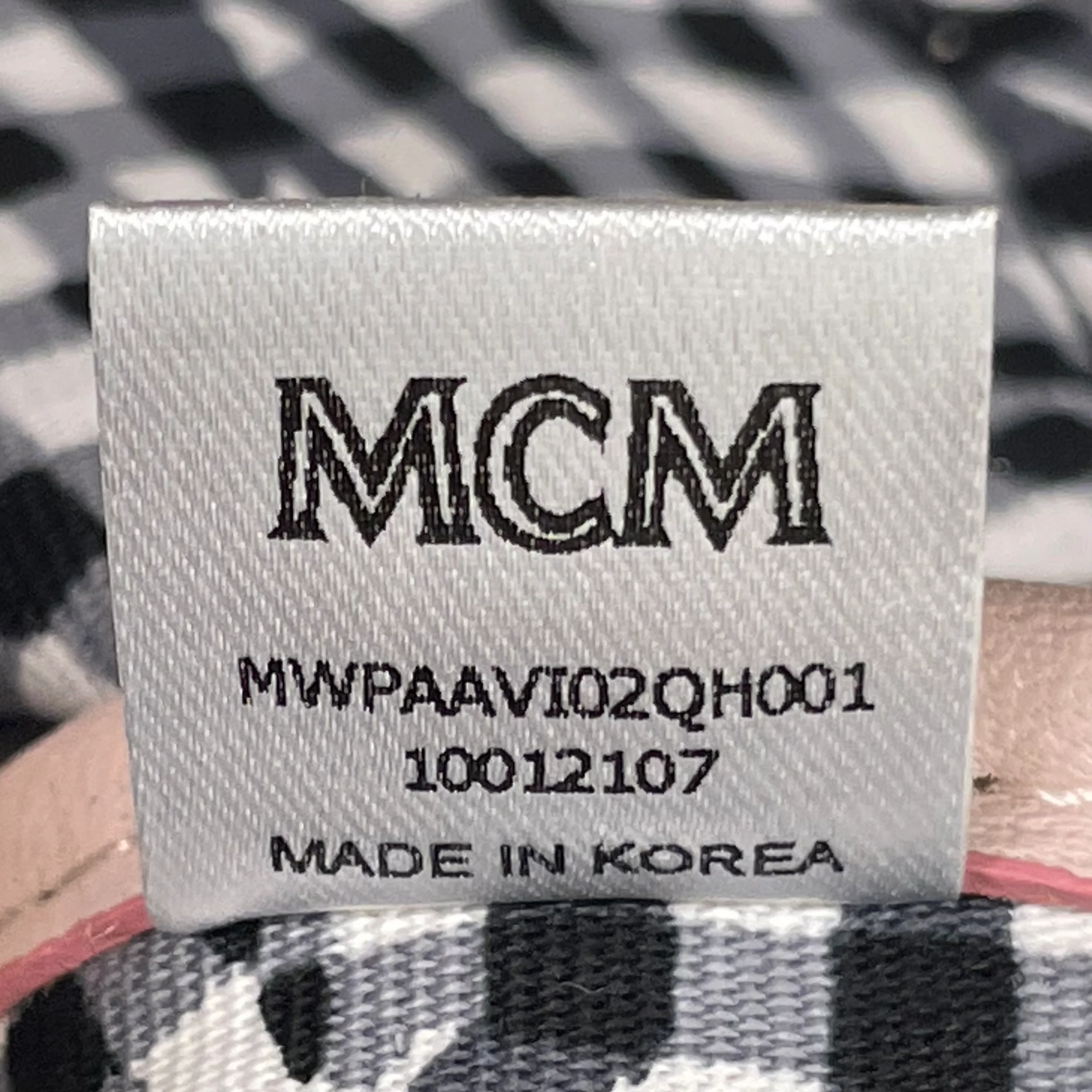 MCM/Pouch/Monogram/Faux Leather/PNK/PALE PINK CHECKERED INSIDE