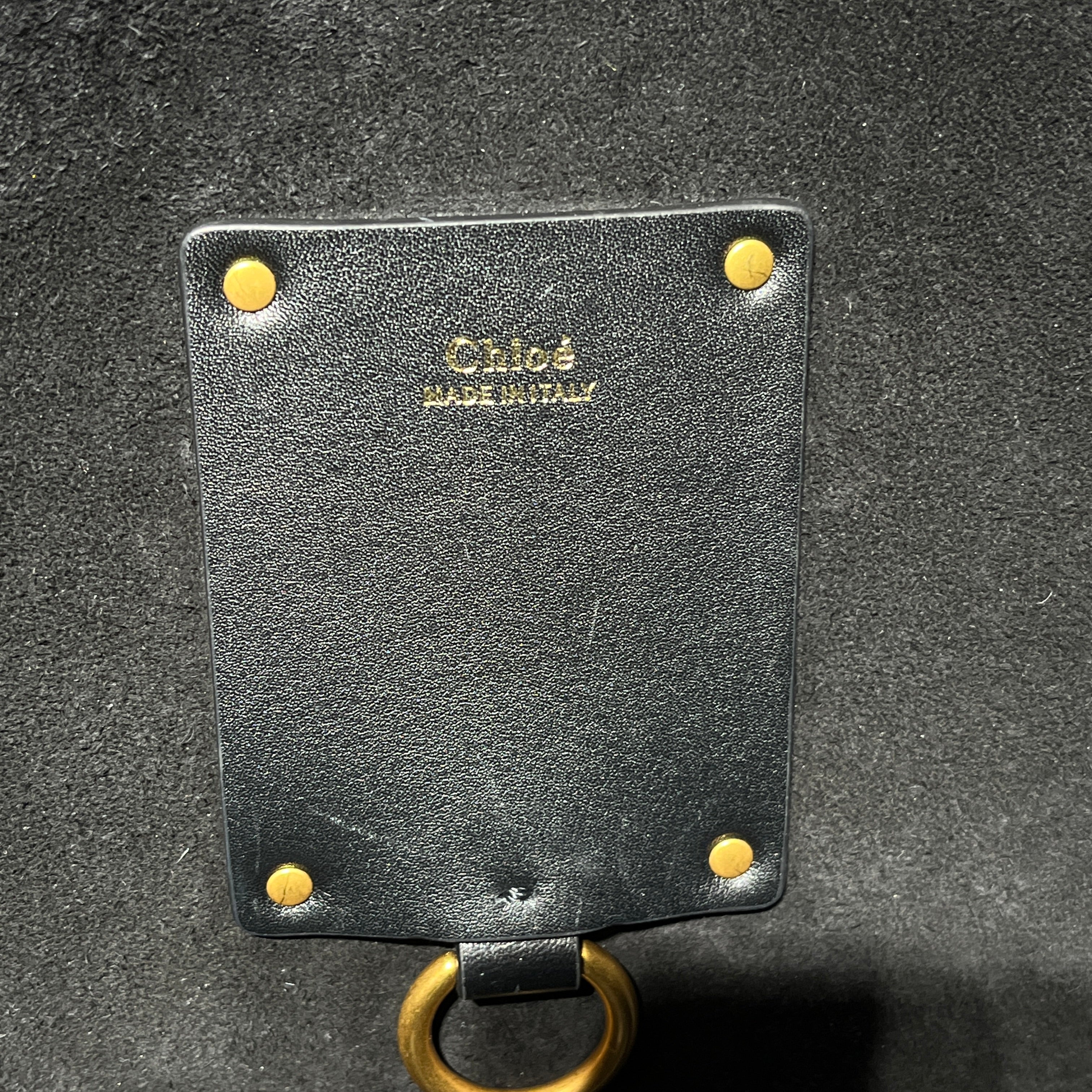 Chloe/Tote Bag/Leather/BLK/GOLD HARDWARE WRAP HANDLE