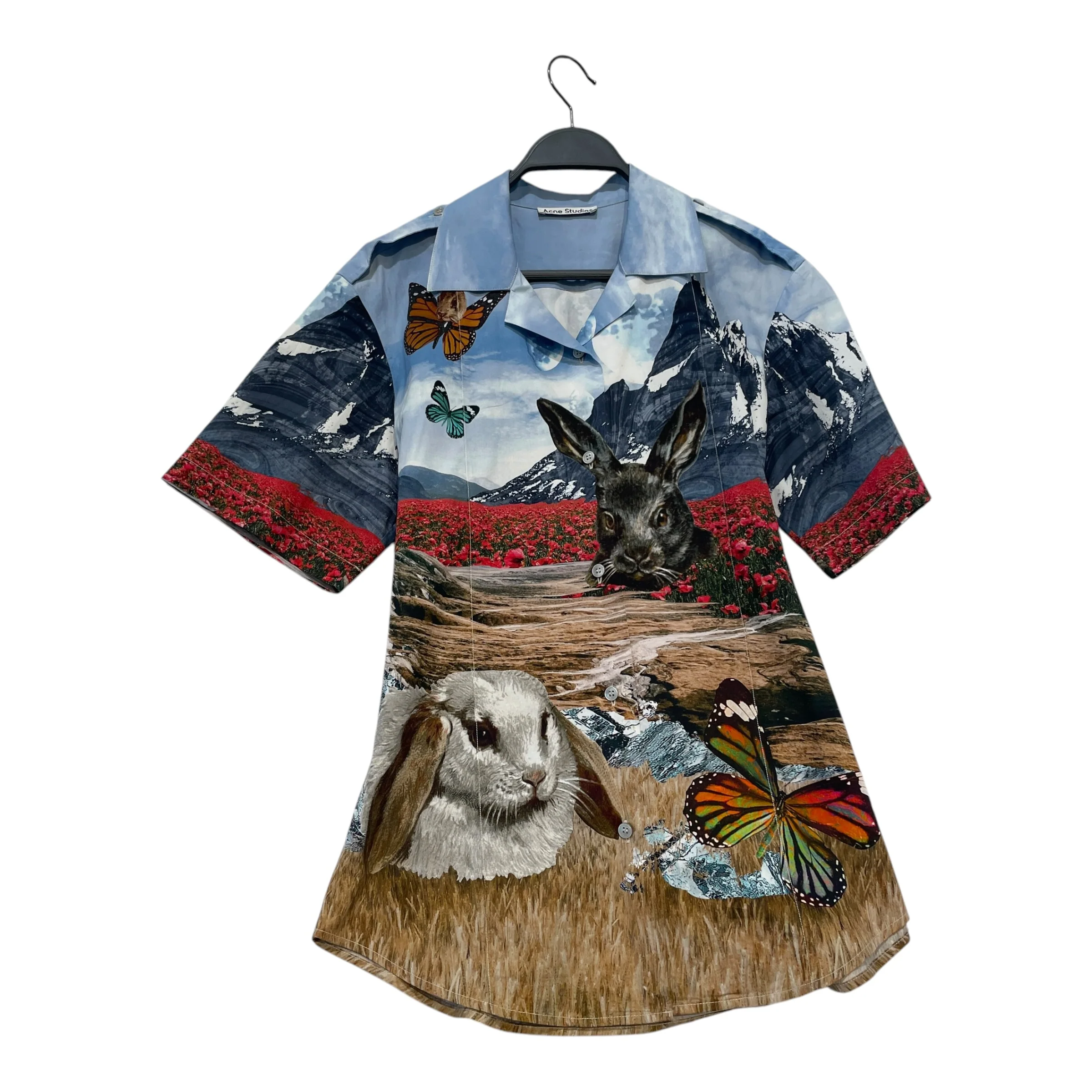 Acne Studios/SS Shirt/36/Cotton/MLT/Animal Pattern/Animal Landscape Button Up