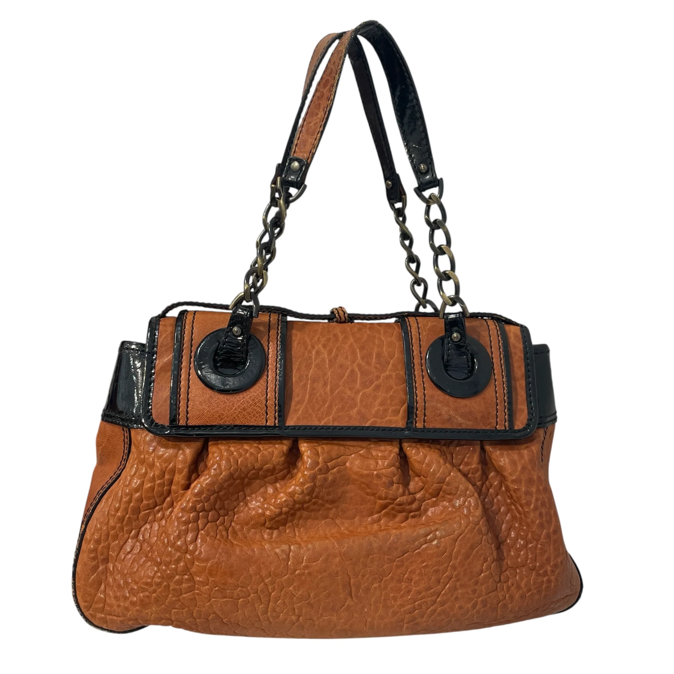 FENDI/Bag/Leather/BRW/Double Buckle Bag