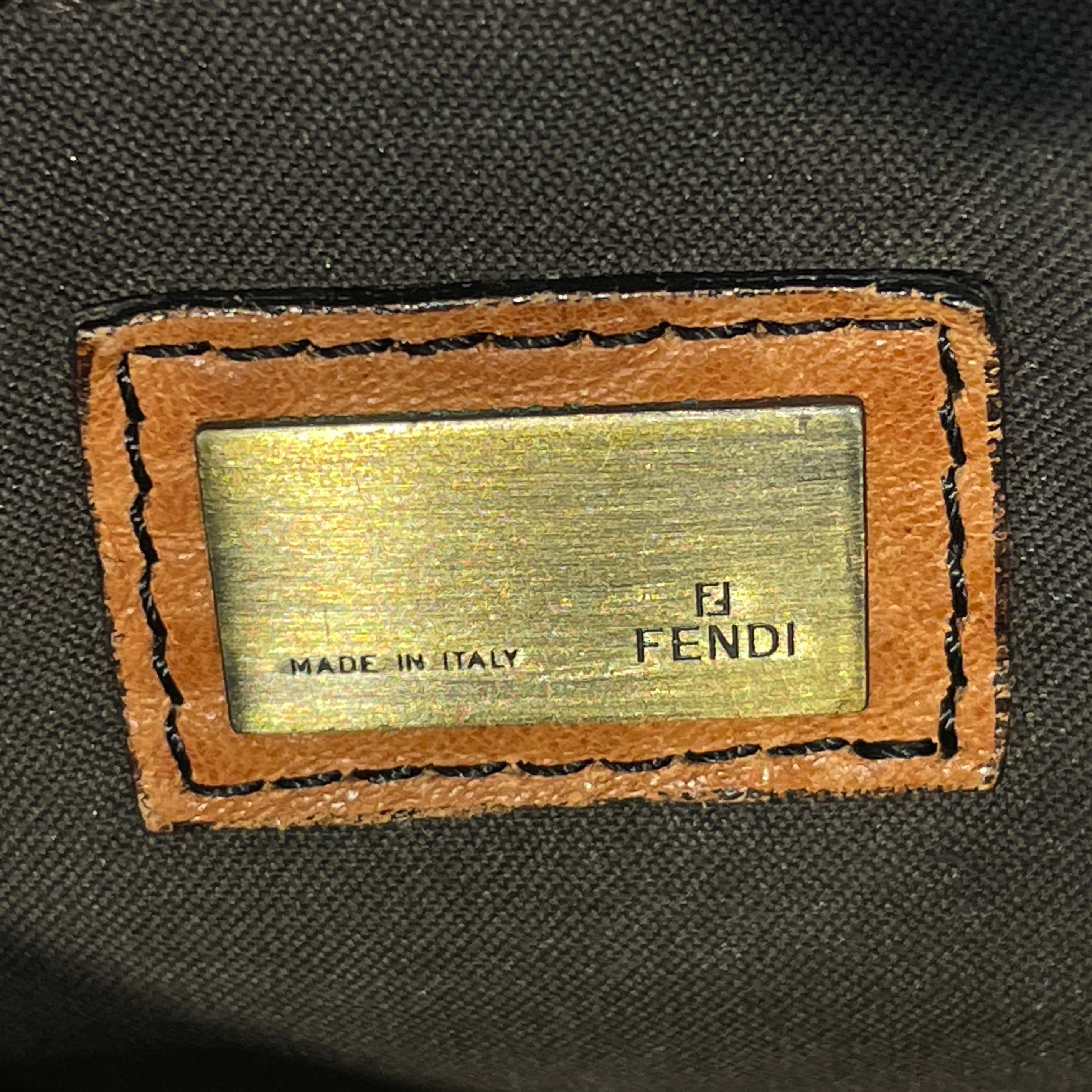 FENDI/Bag/Leather/BRW/Double Buckle Bag