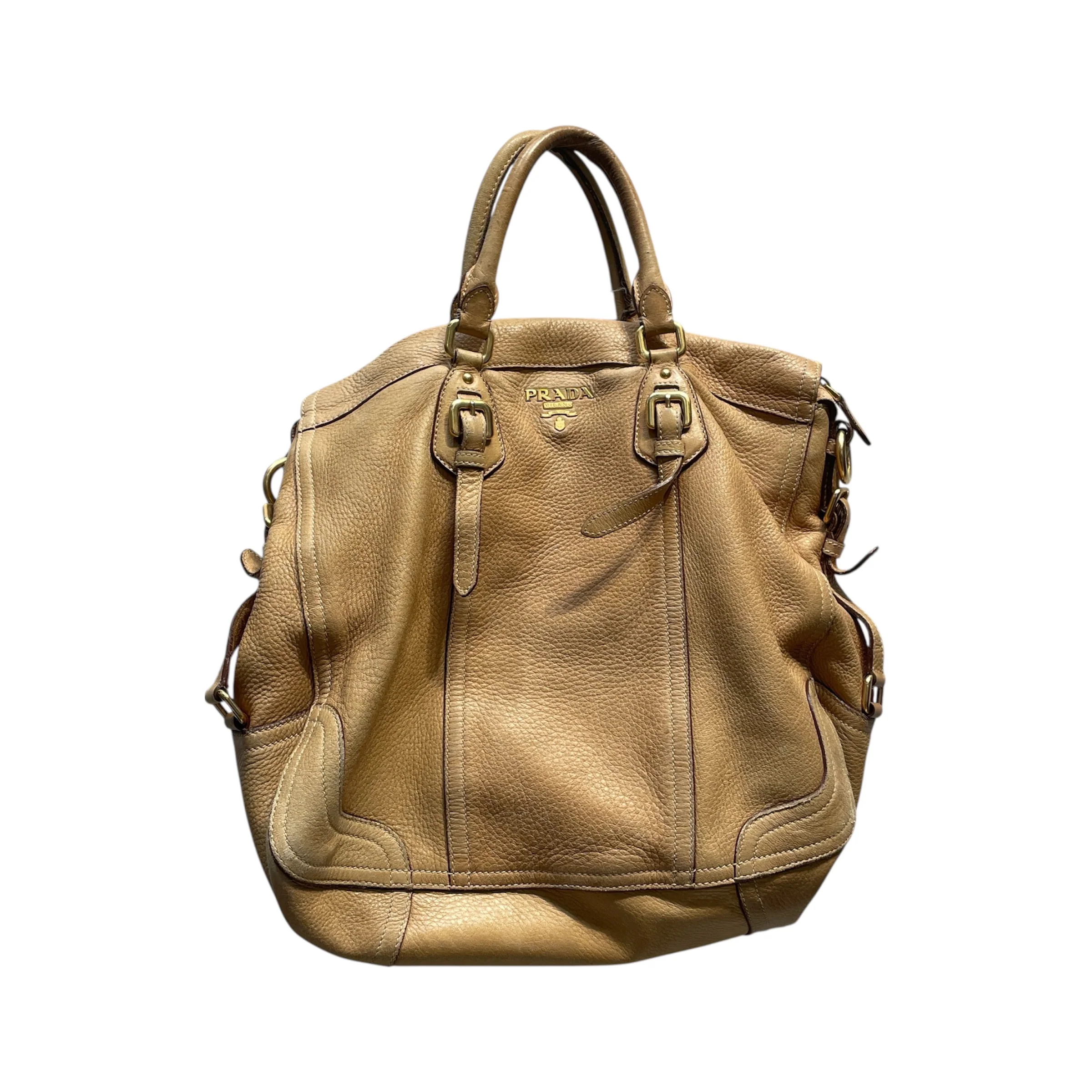 PRADA/Tote Bag/Leather/BEG/Cervo Tote Bag