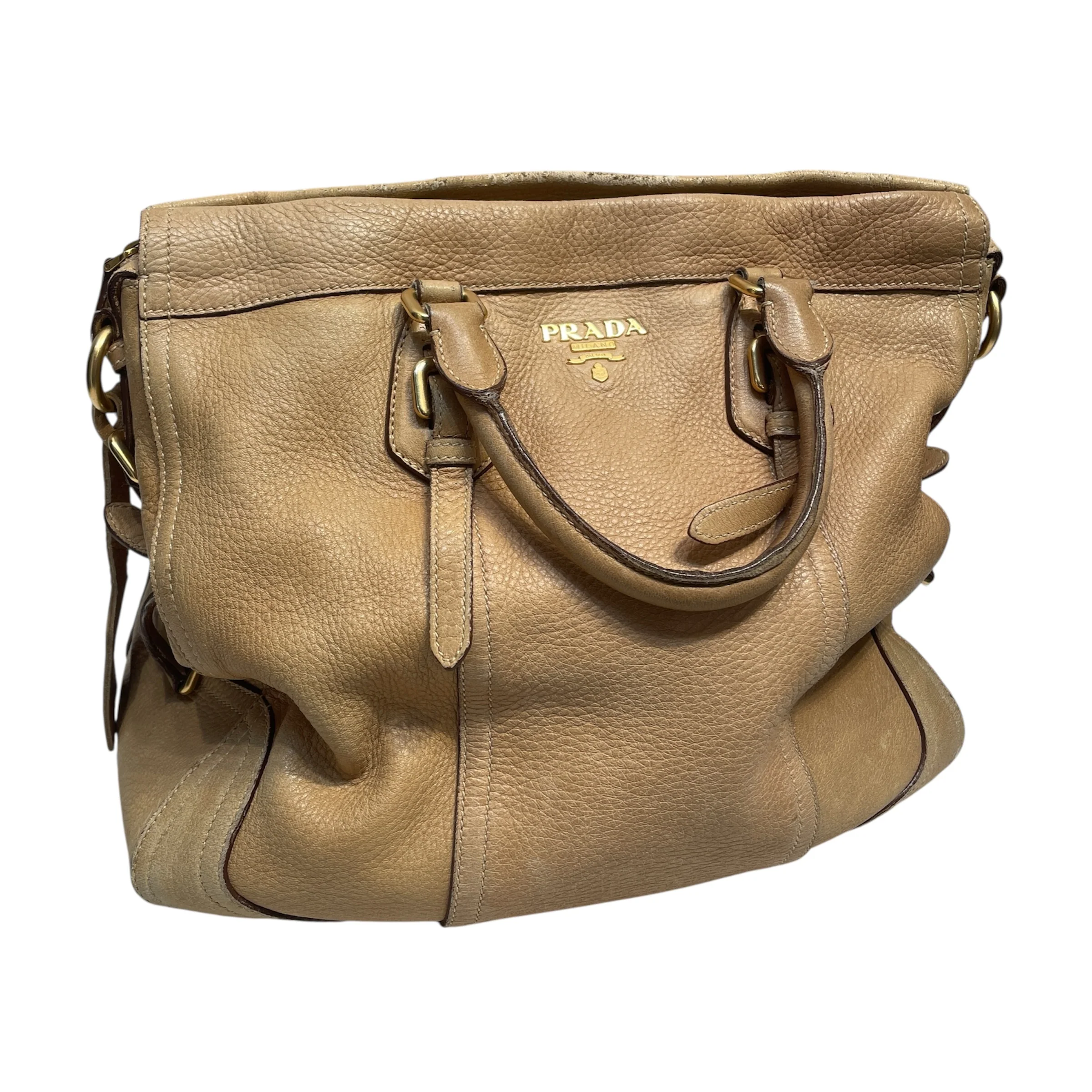 PRADA/Tote Bag/Leather/BEG/Cervo Tote Bag