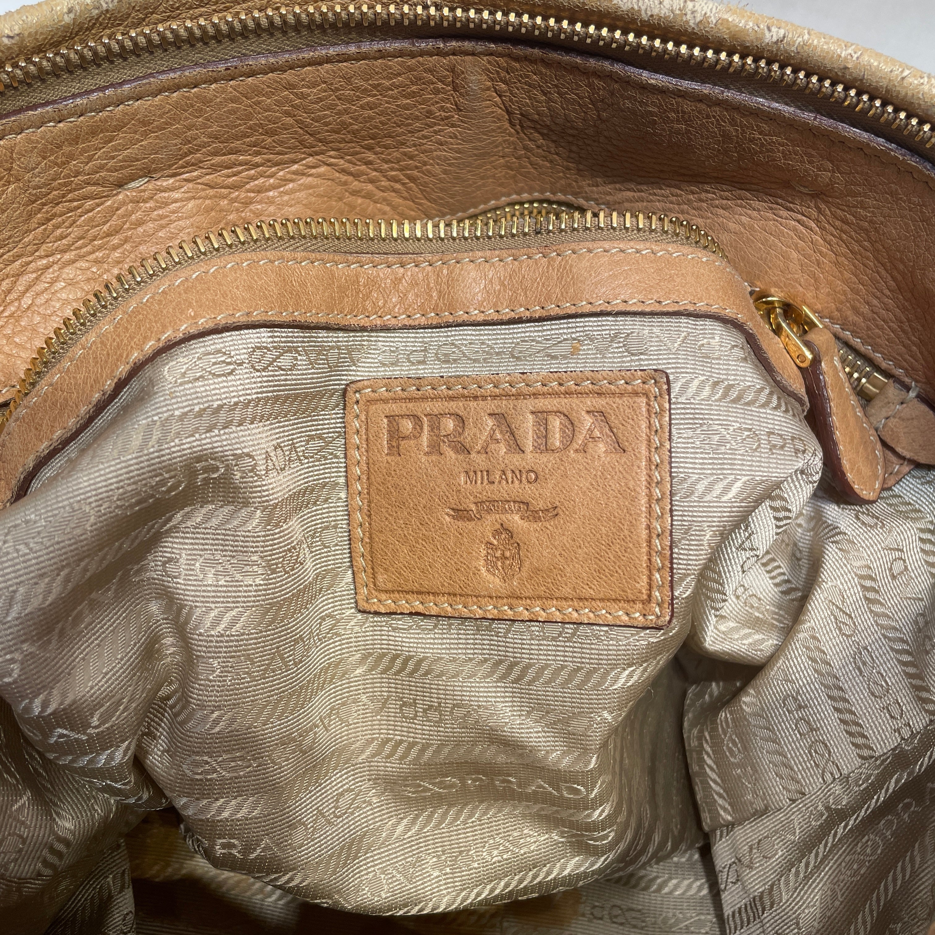 PRADA/Tote Bag/Leather/BEG/Cervo Tote Bag