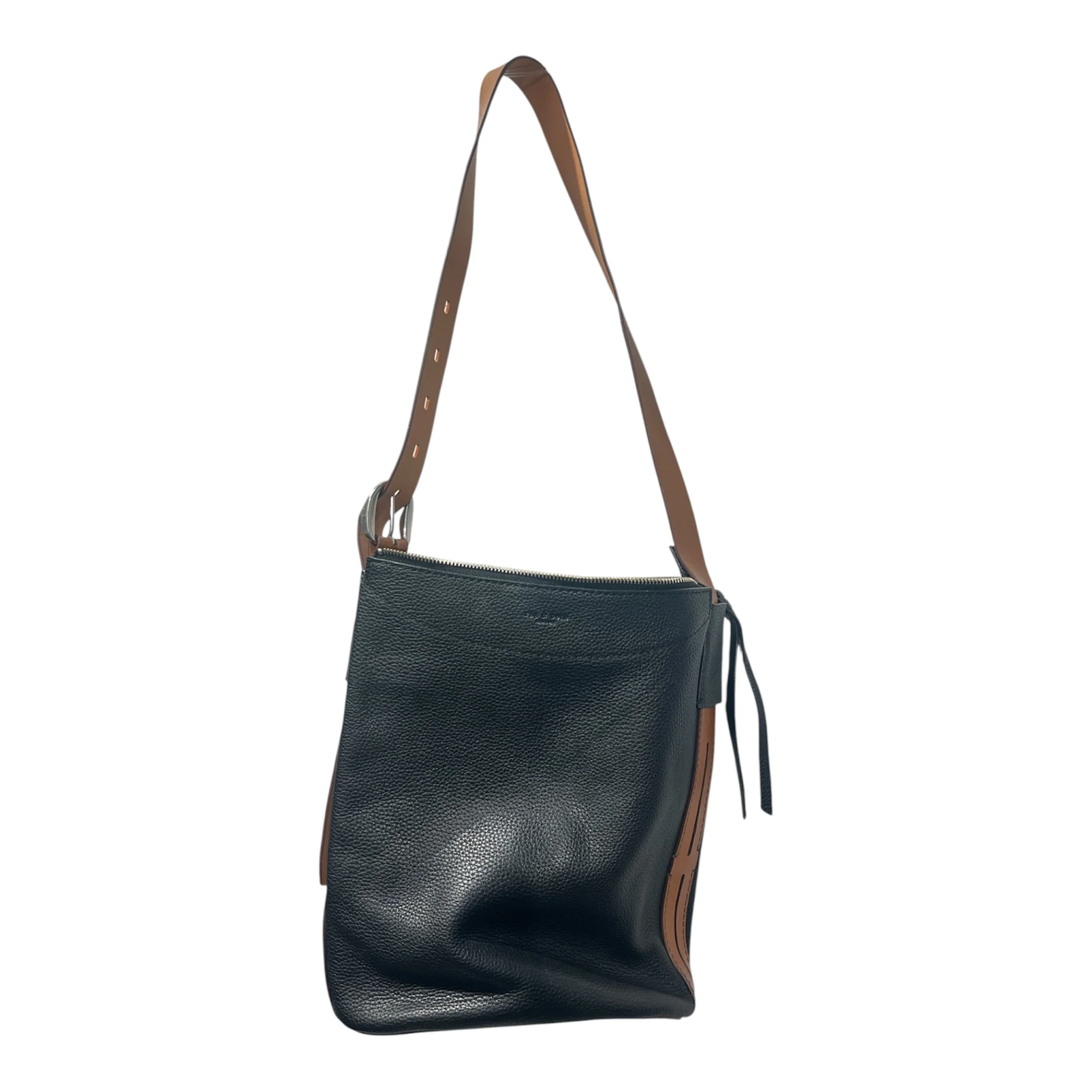 rag & bone/Cross Body Bag/Leather/BLK/BROWN STRAP SILVER DETAIL