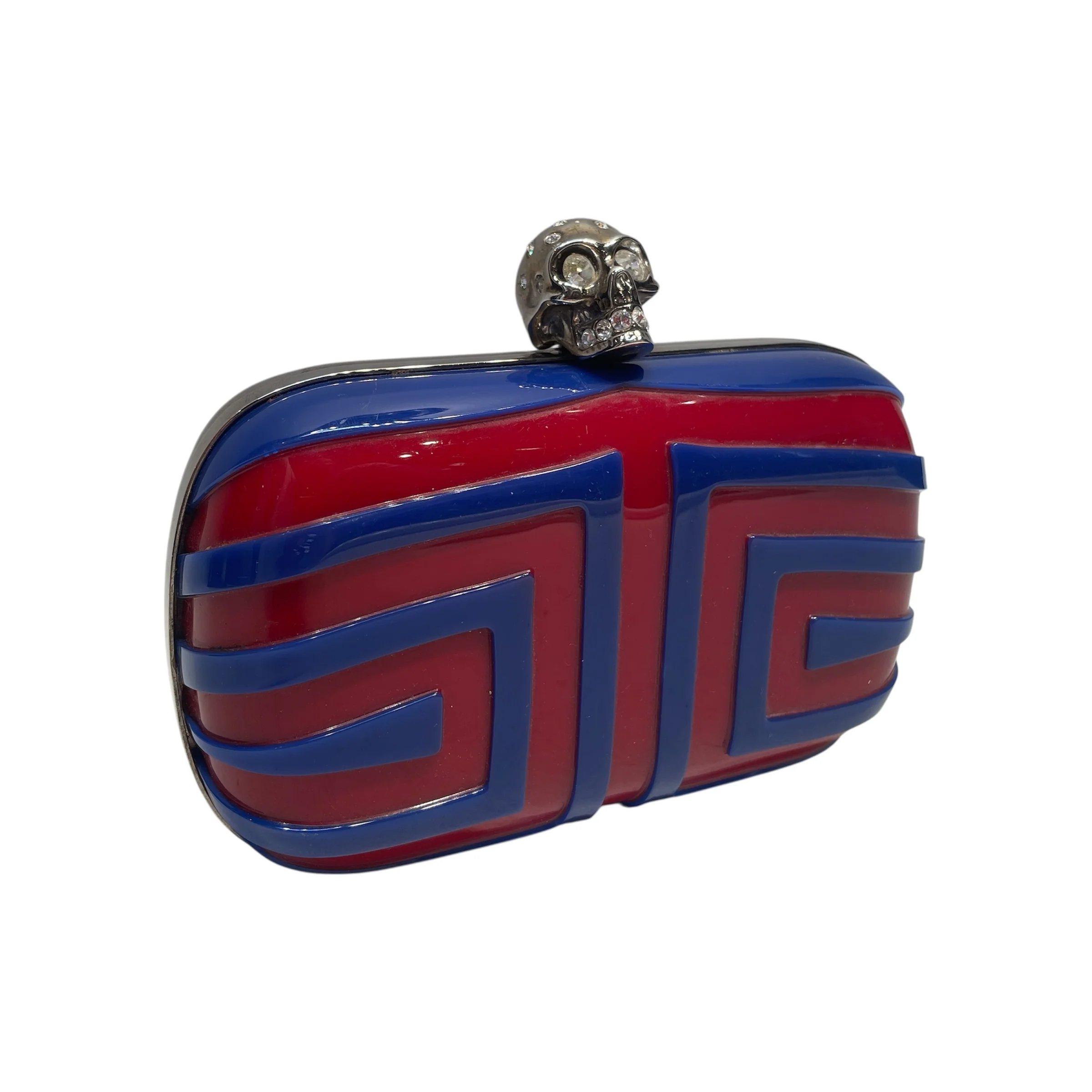 Alexander McQueen/Clutch Bag/All Over Print/MLT/blue & red skull clutch