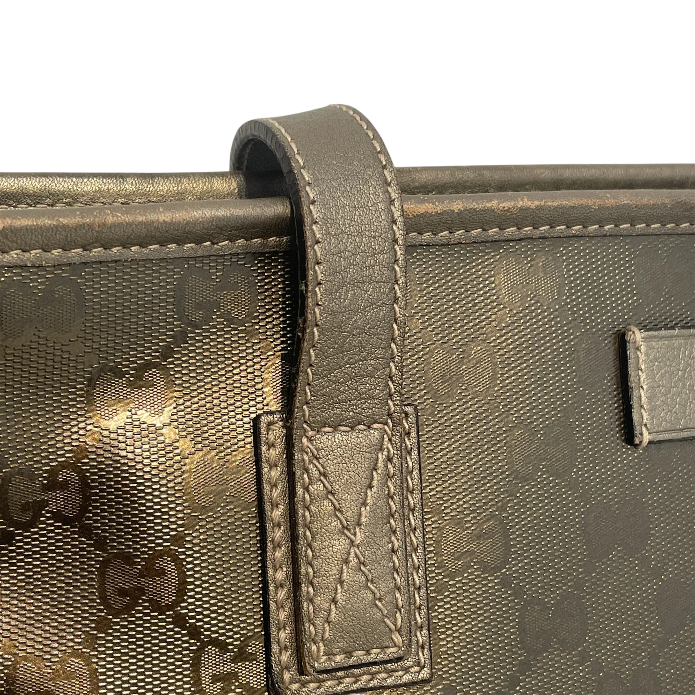 GUCCI/Tote Bag/Monogram/Leather/GRY/Imprime Tote