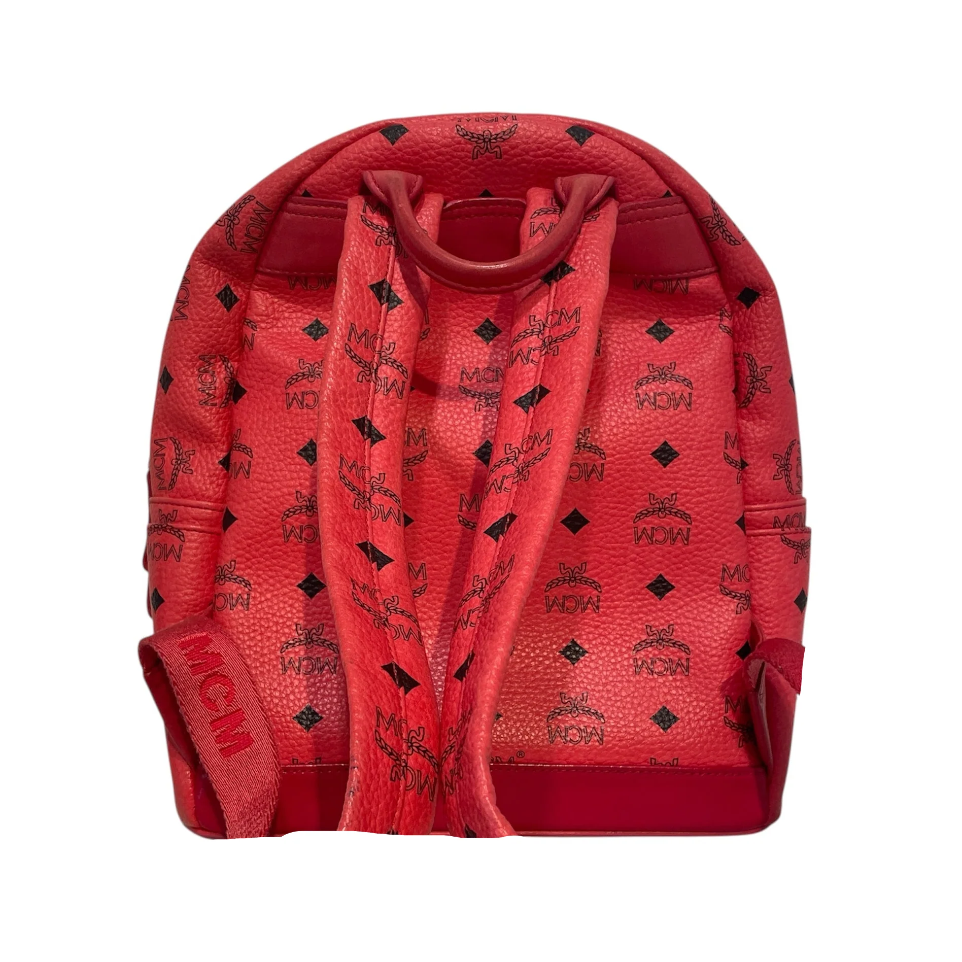 MCM/Backpack/Monogram/Leather/PNK/Studded Backpck
