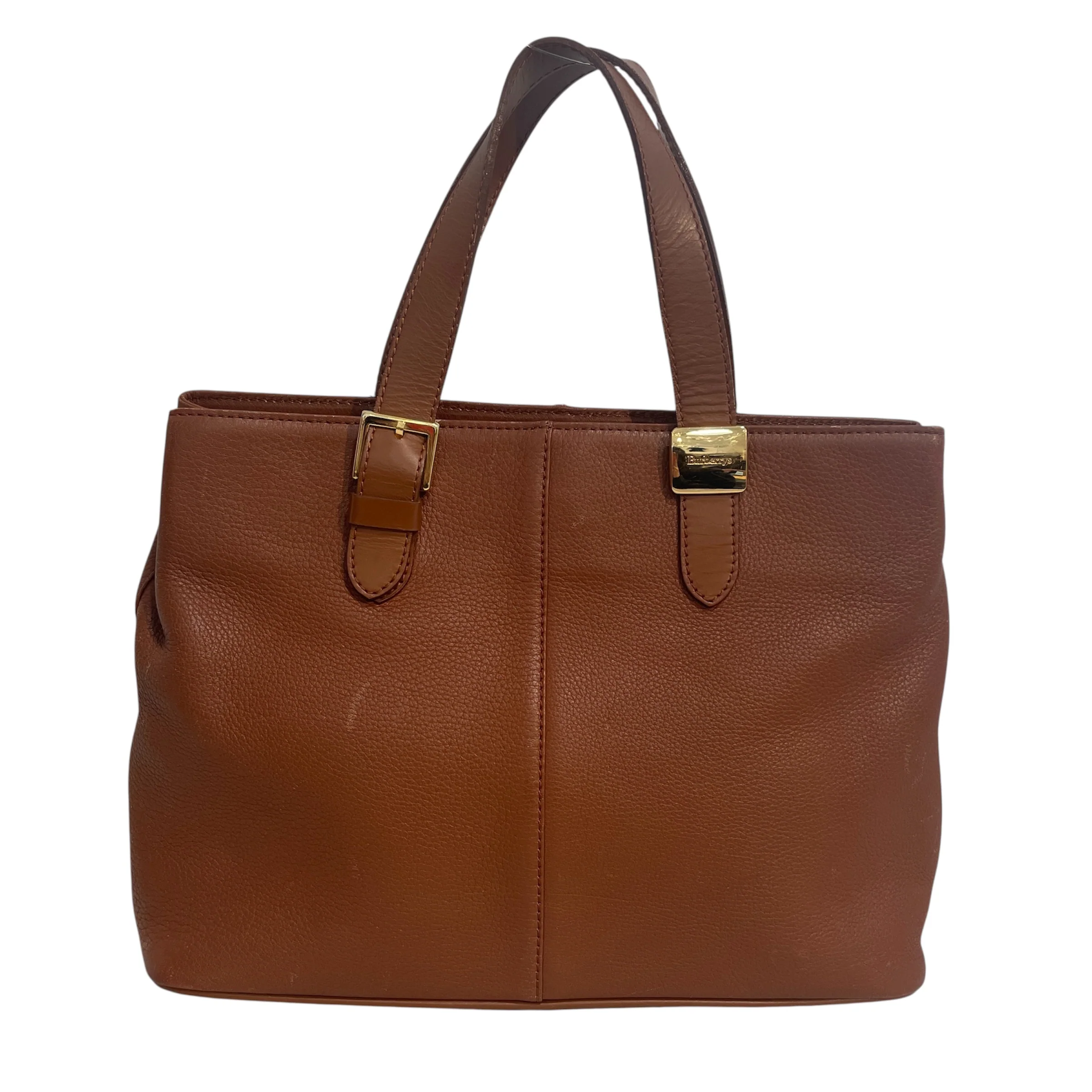 BURBERRYS/Hand Bag/Leather/CML/Gold Clasp Logo