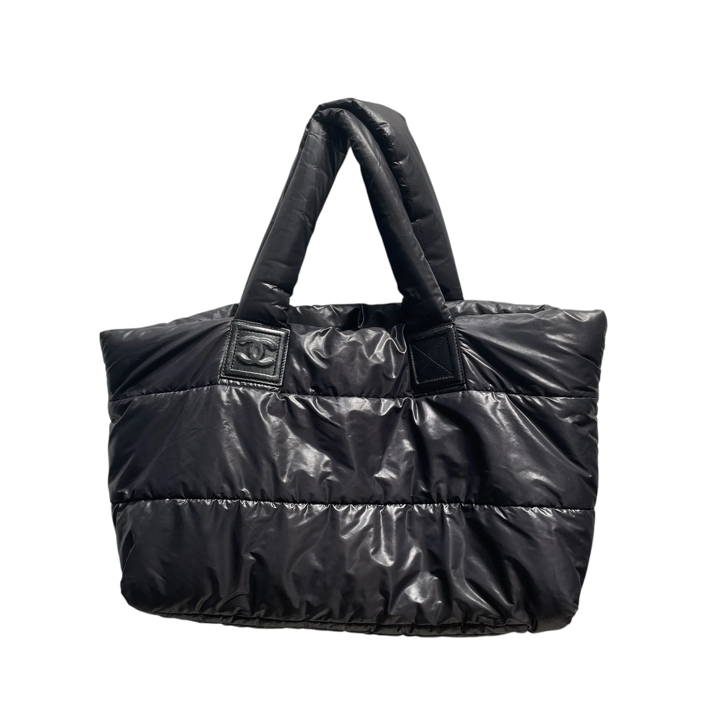 CHANEL/Tote Bag/Nylon/BLK/Coco Cocoon puffer tote