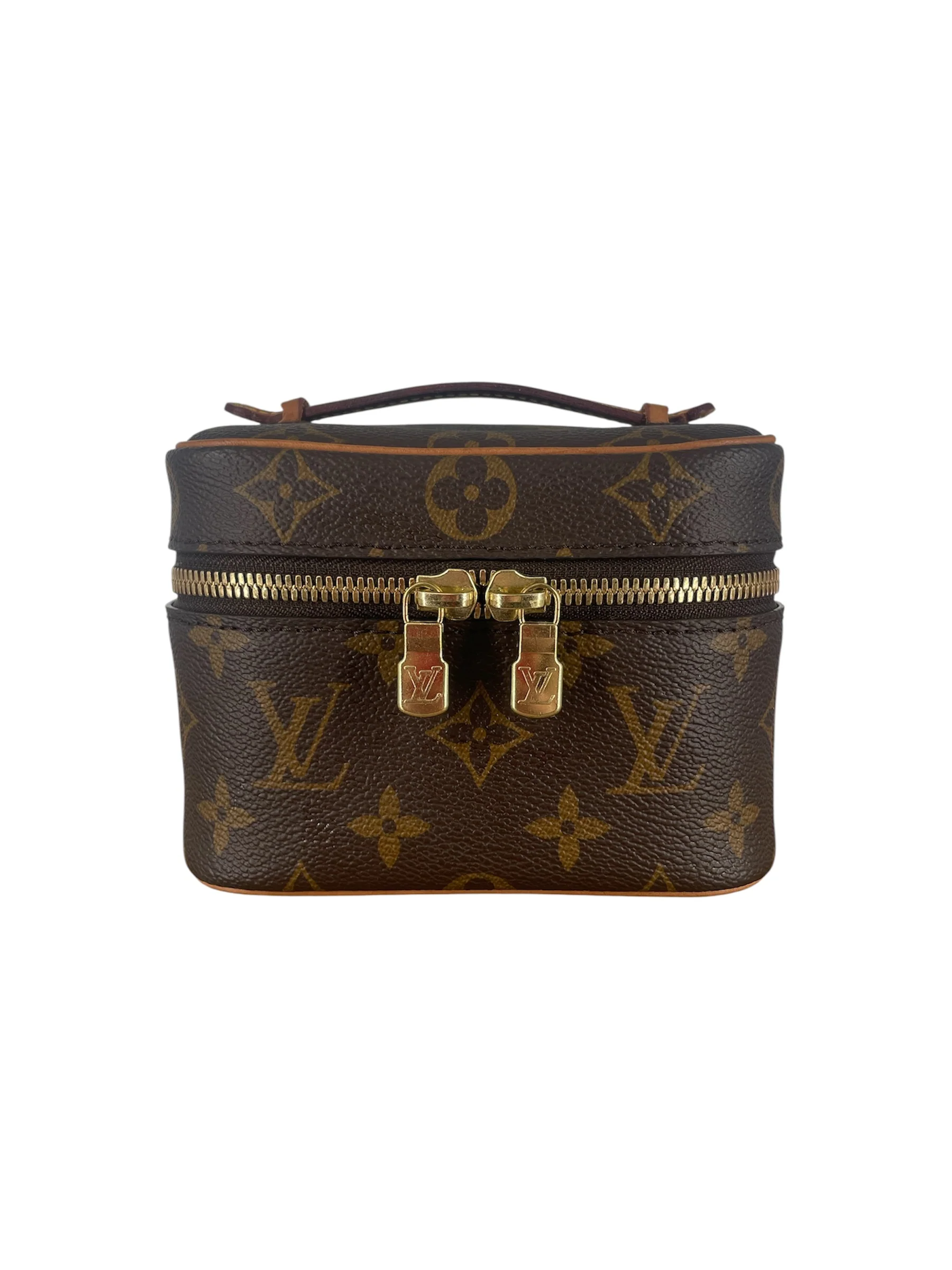 LOUIS VUITTON/Pouch/Monogram/Leather/BRW/MINI NANO VANITY CASE
