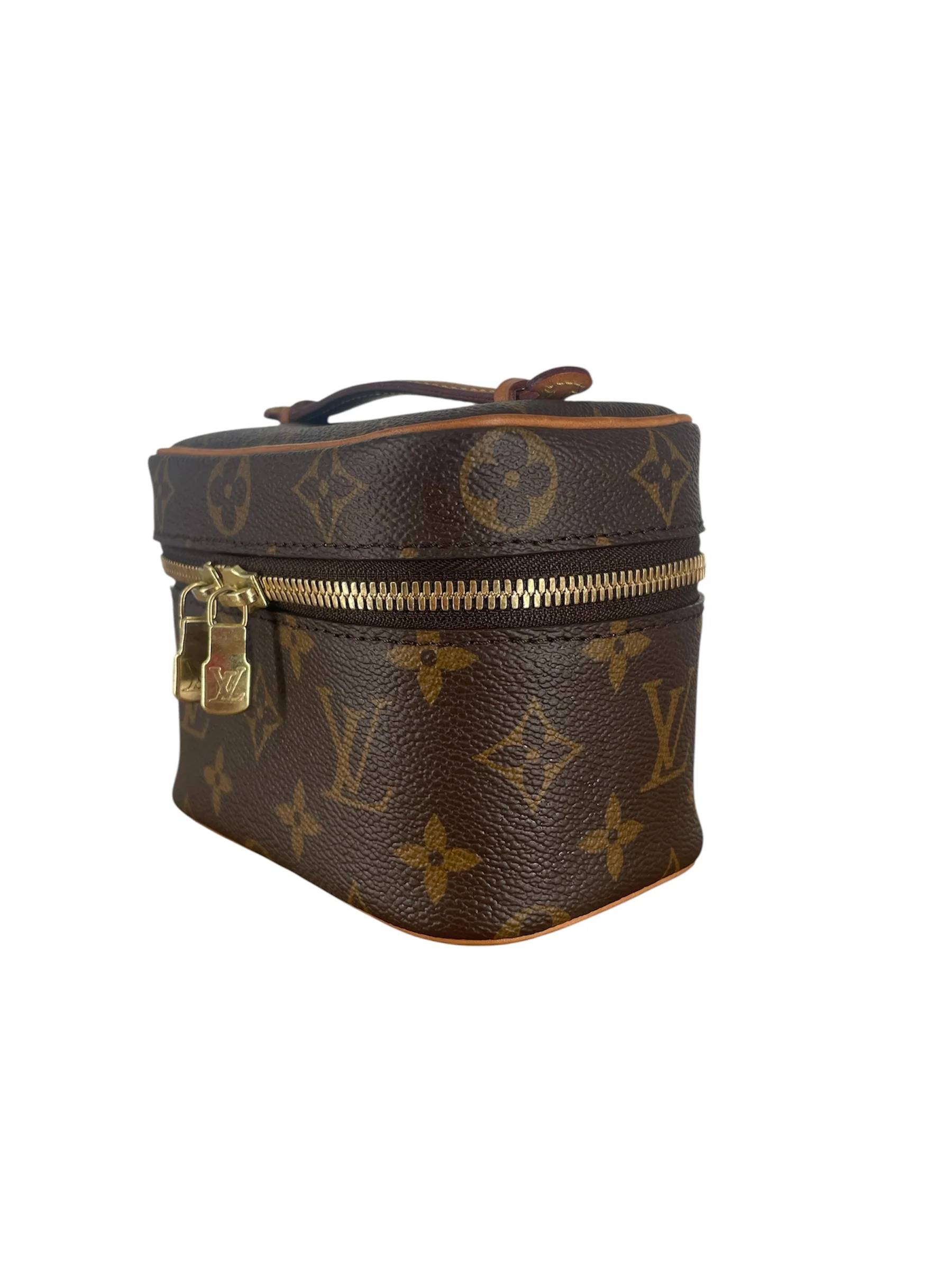 LOUIS VUITTON/Pouch/Monogram/Leather/BRW/MINI NANO VANITY CASE