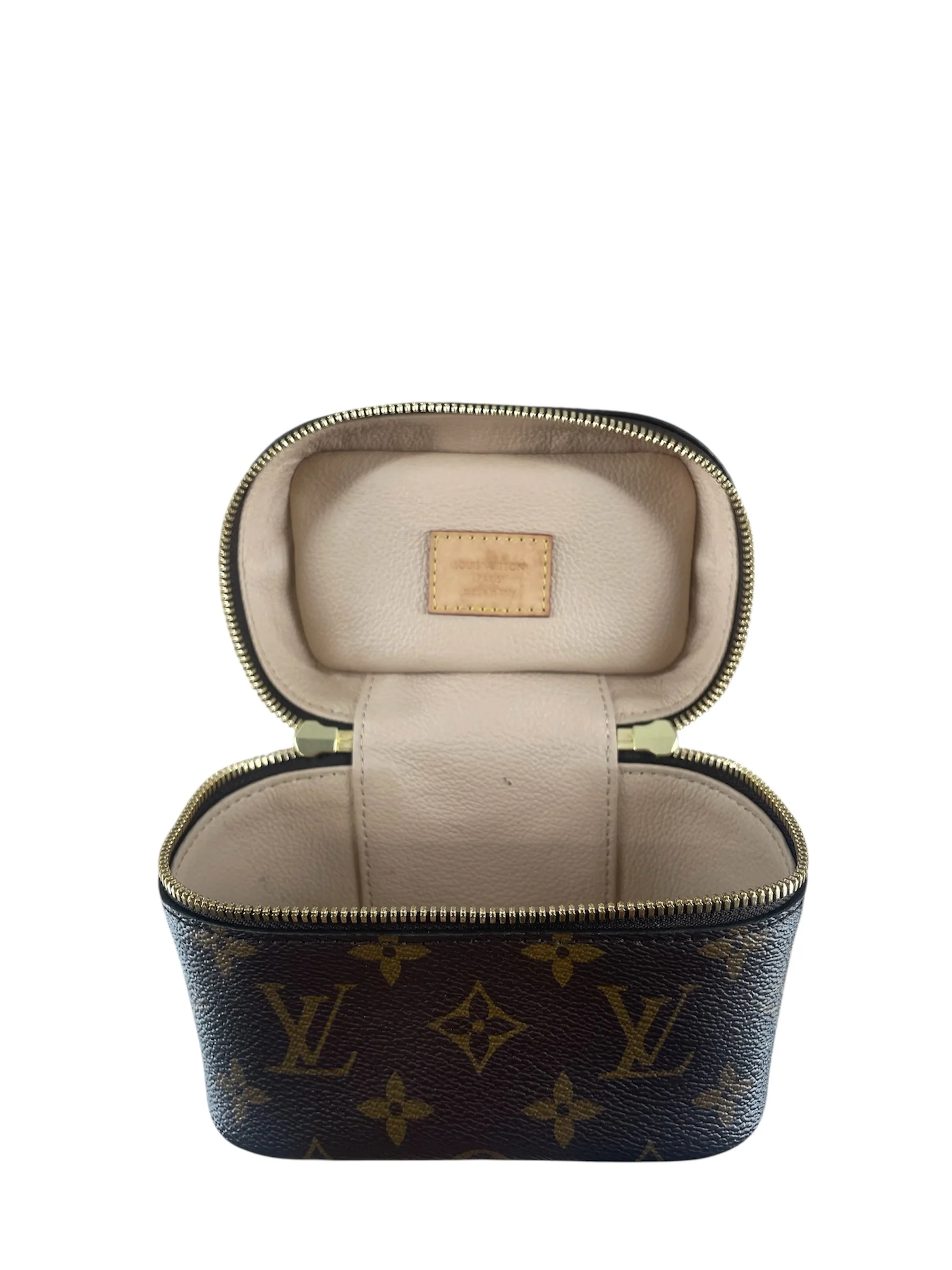 LOUIS VUITTON/Pouch/Monogram/Leather/BRW/MINI NANO VANITY CASE