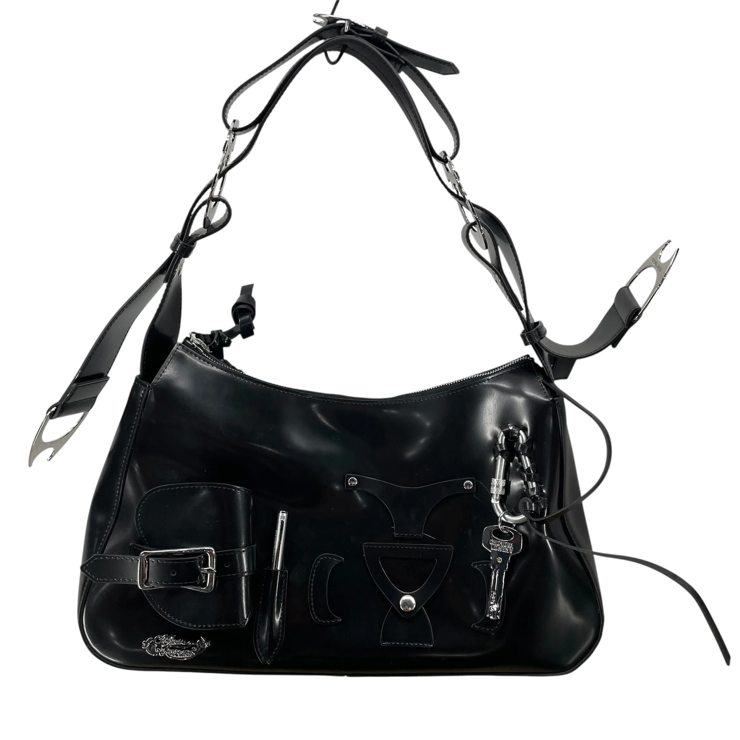CHOPOVA LOWENA/Hand Bag/Leather/BLK/SOFIA PATENT LEATHER BAG