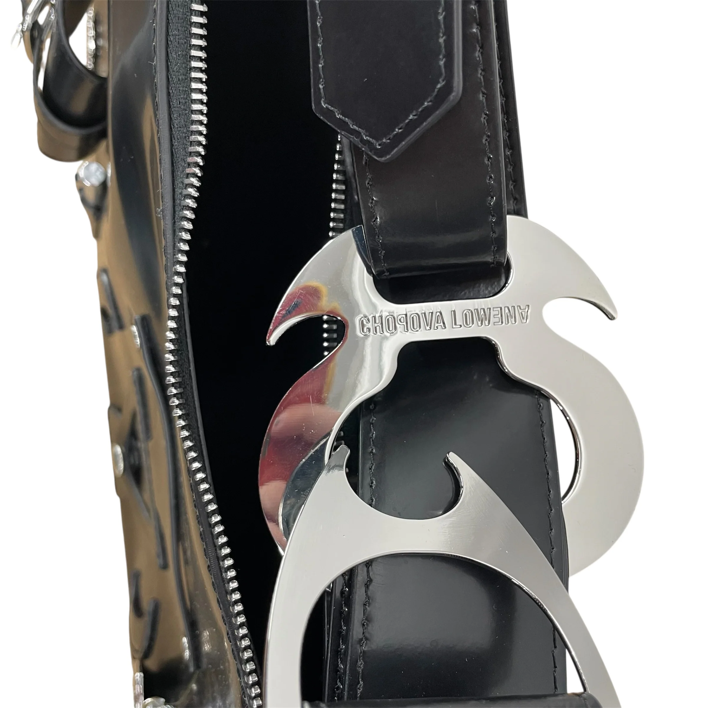 CHOPOVA LOWENA/Hand Bag/Leather/BLK/SOFIA PATENT LEATHER BAG