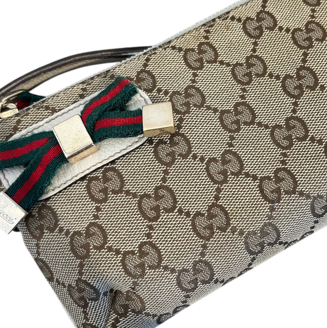 GUCCI/Hand Bag/Monogram/Cotton/BEG/WEB PRINCY BAG