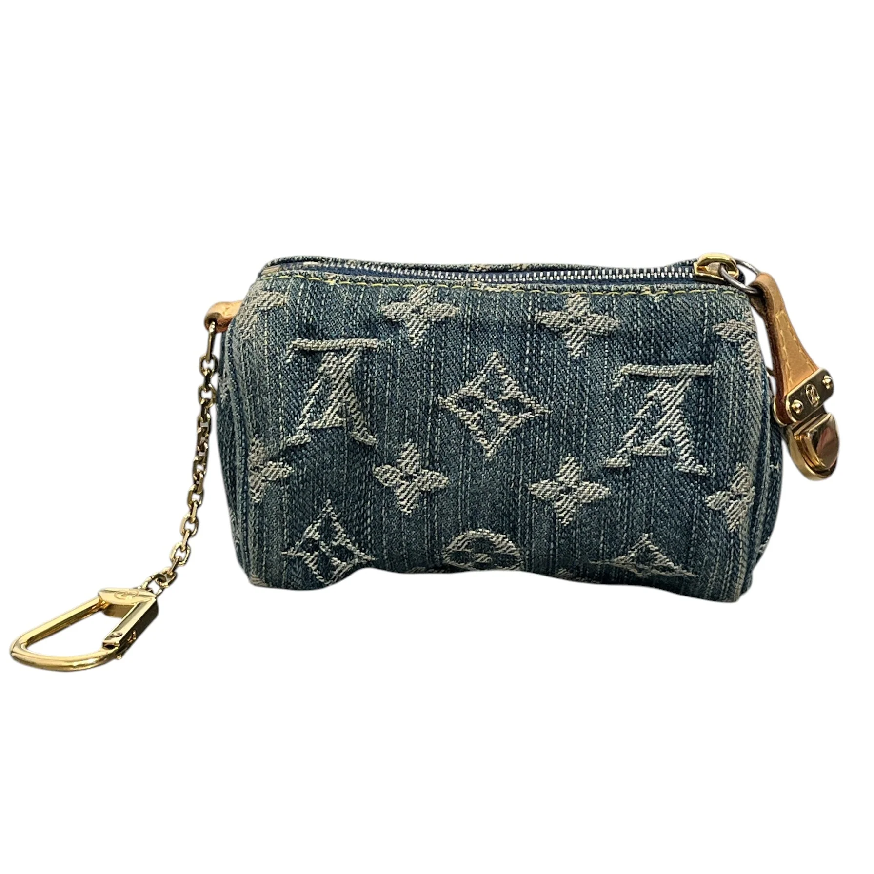 LOUIS VUITTON/Pouch/Denim/BLU/TROUSSE SPEEDY