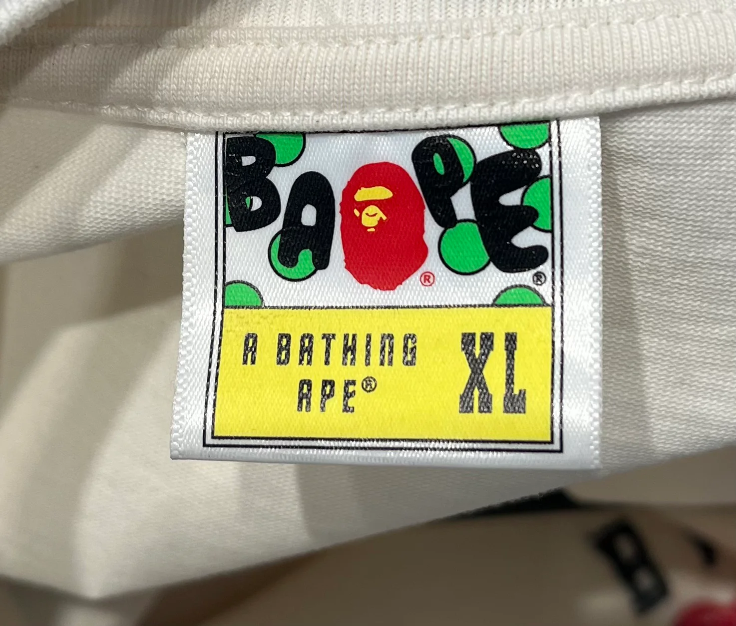 A BATHING APE/T-Shirt/XL/Cotton/WHT/