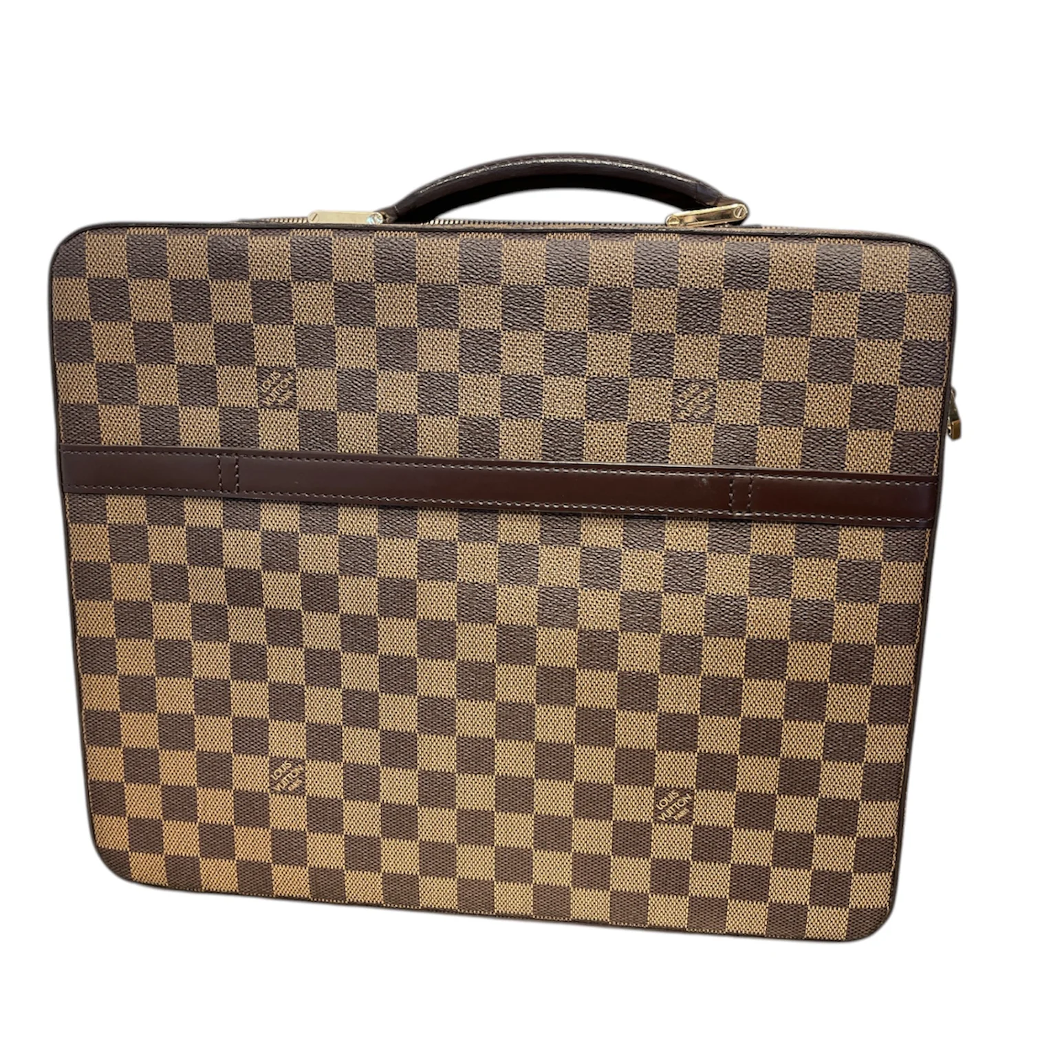 LOUIS VUITTON/Cross Body Bag/Leather/BRW/PORTE ORDINATEUR CROSSBODY