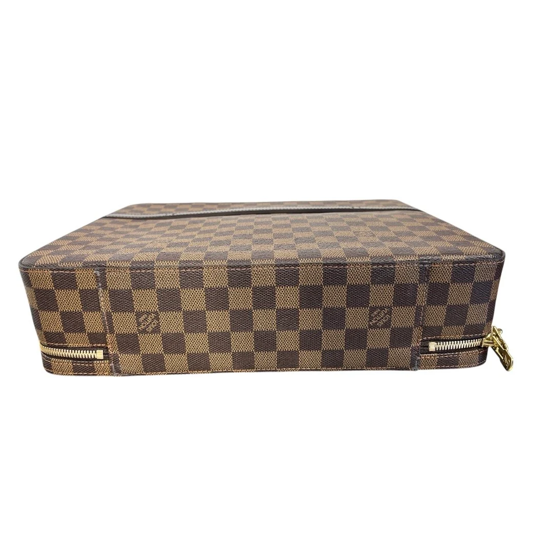 LOUIS VUITTON/Cross Body Bag/Leather/BRW/PORTE ORDINATEUR CROSSBODY