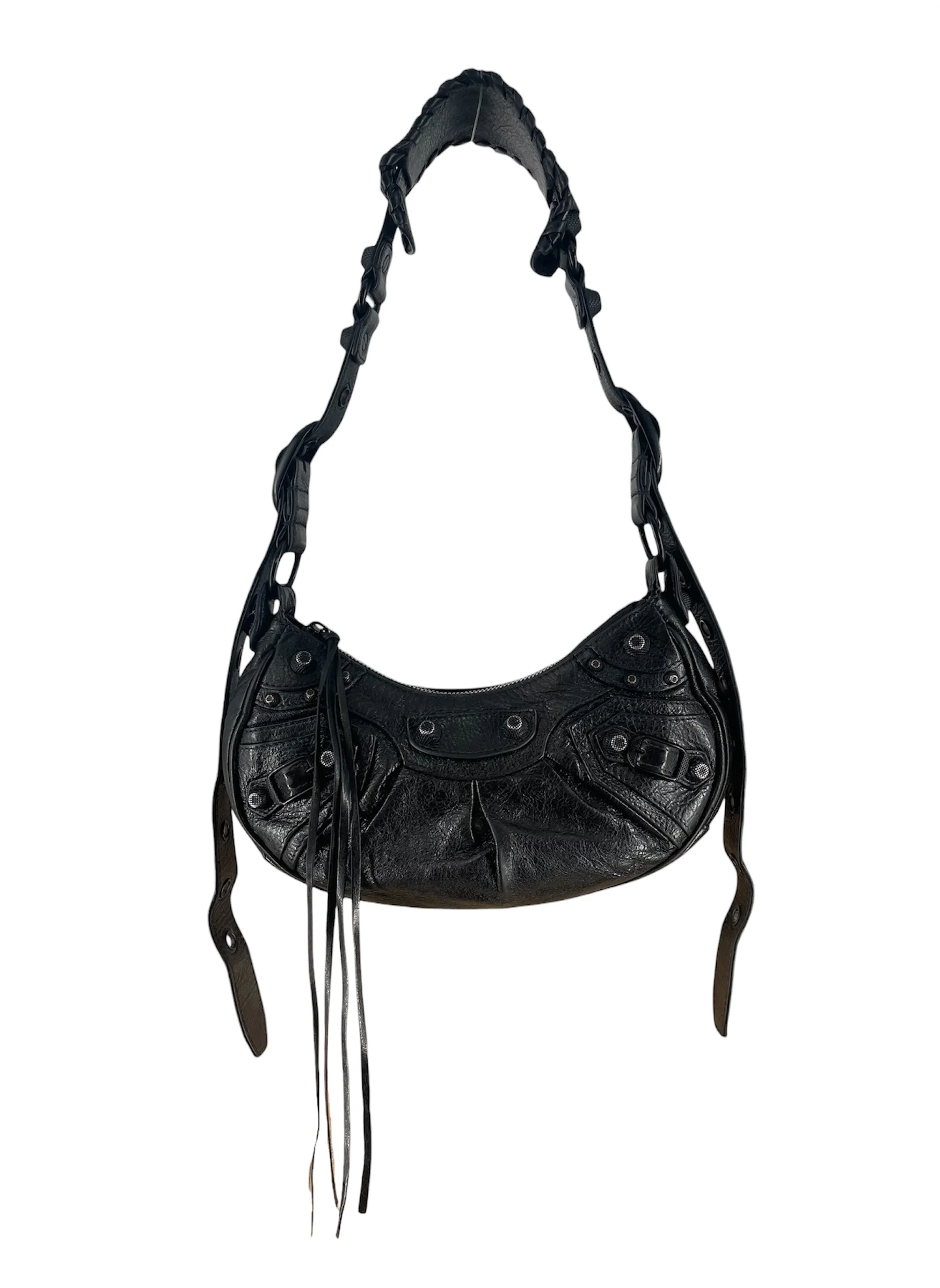 BALENCIAGA/Bag/Lambskin/BLK/BLACK LAMBSKIN LEATHER CAGOLE