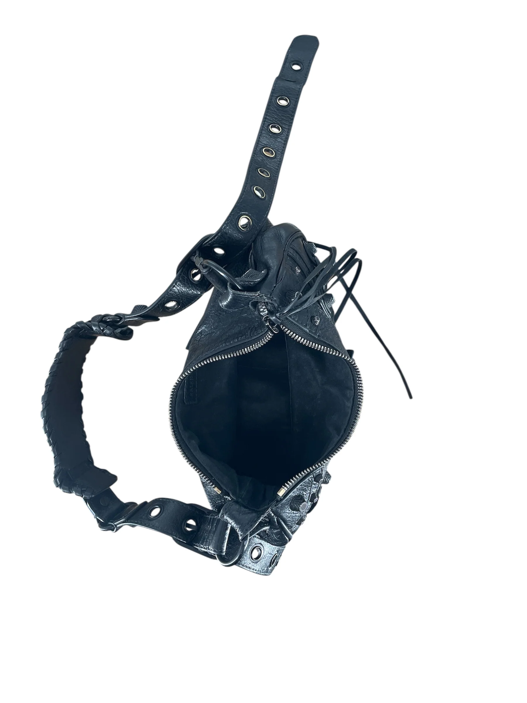 BALENCIAGA/Bag/Lambskin/BLK/BLACK LAMBSKIN LEATHER CAGOLE