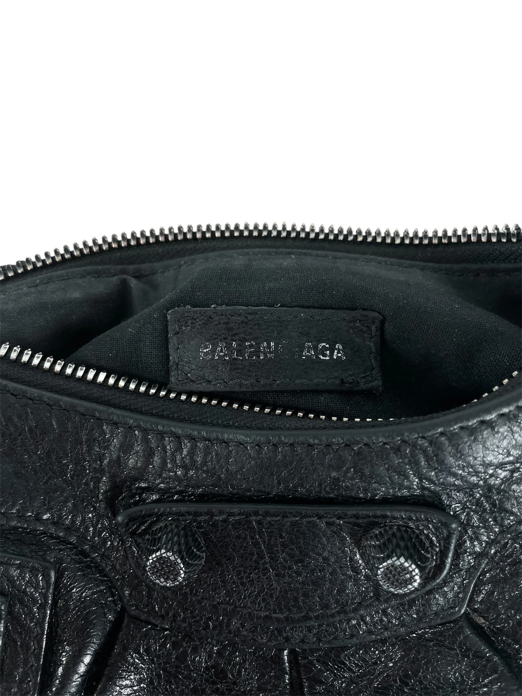 BALENCIAGA/Bag/Lambskin/BLK/BLACK LAMBSKIN LEATHER CAGOLE