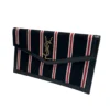 SAINT LAURENT/Clutch Bag/Stripe/Cotton/BLK/UPTOWN REDWHITE/ ENVELOP