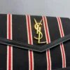 SAINT LAURENT/Clutch Bag/Stripe/Cotton/BLK/UPTOWN REDWHITE/ ENVELOP