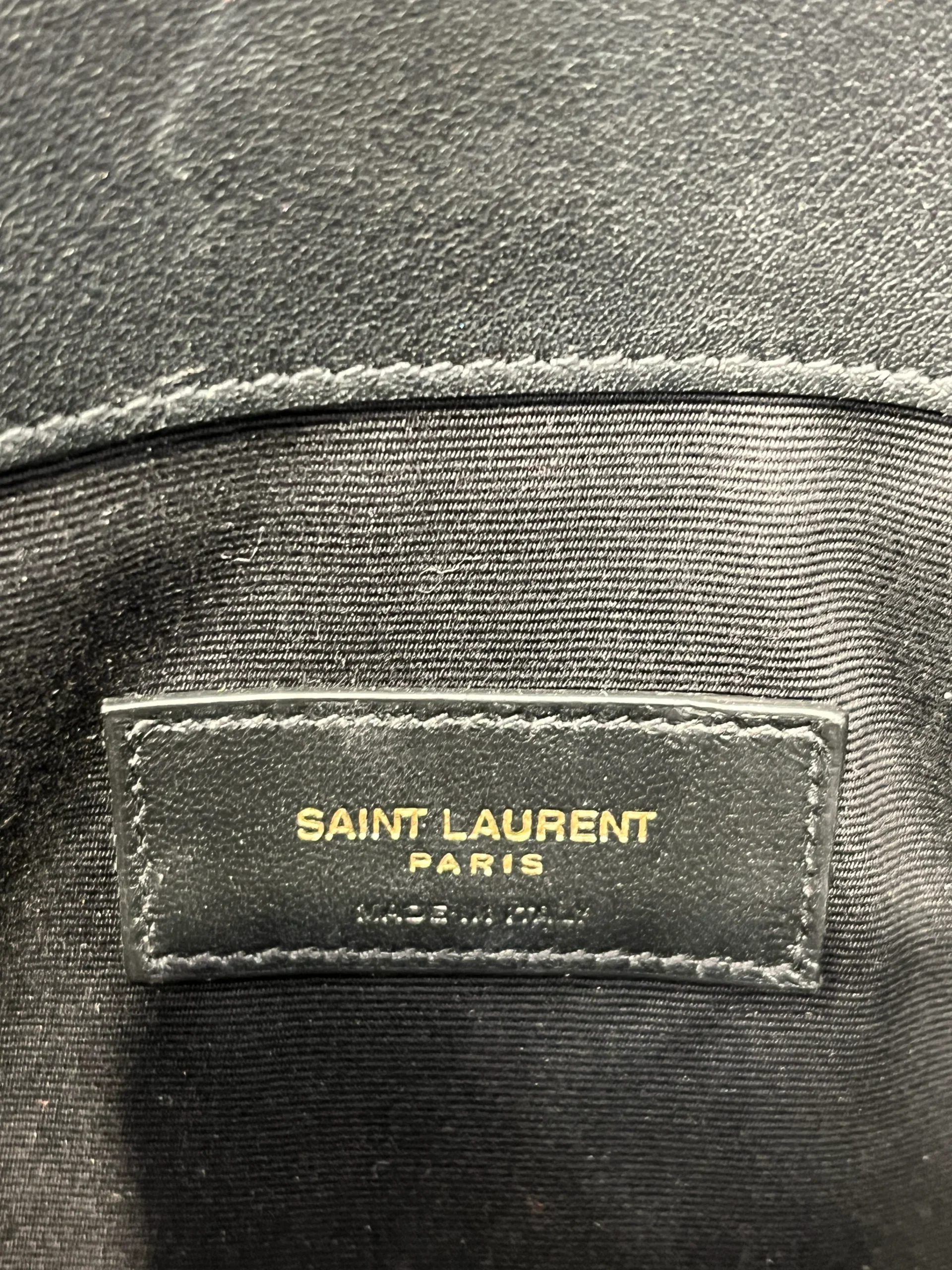 SAINT LAURENT/Clutch Bag/Stripe/Cotton/BLK/UPTOWN REDWHITE/ ENVELOP
