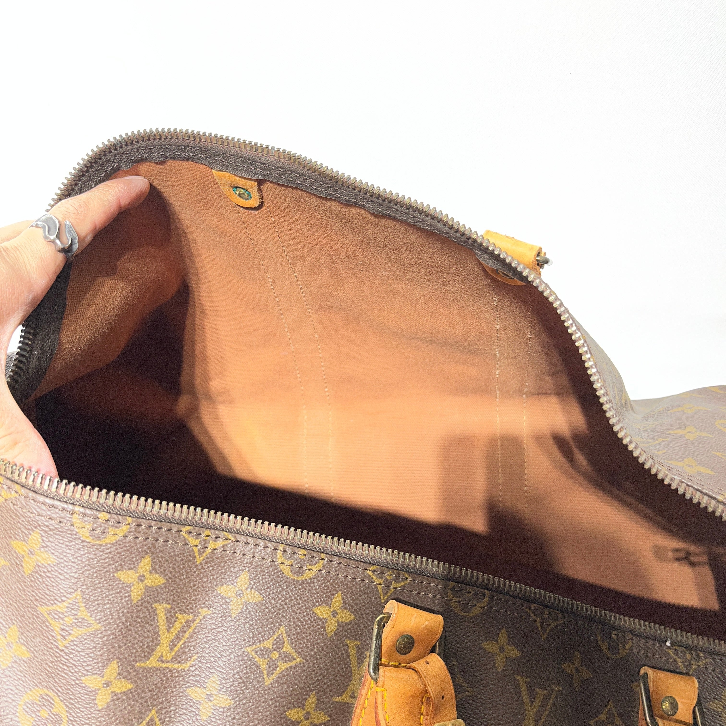 3540-louis-vuitton-luggage-monogram-leather-brw-speedy-55-12.jpg LOUIS VUITTON/Luggage/Monogram/Leather/BRW/SPEEDY 55