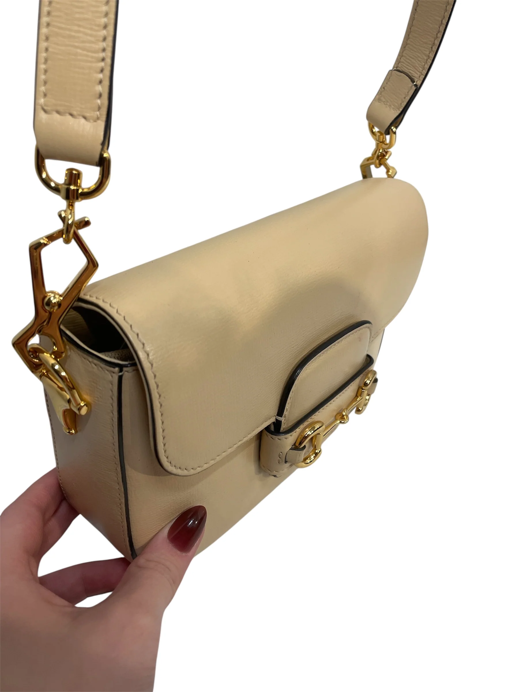 GUCCI/Cross Body Bag/Leather/CRM/Horsebit 1955