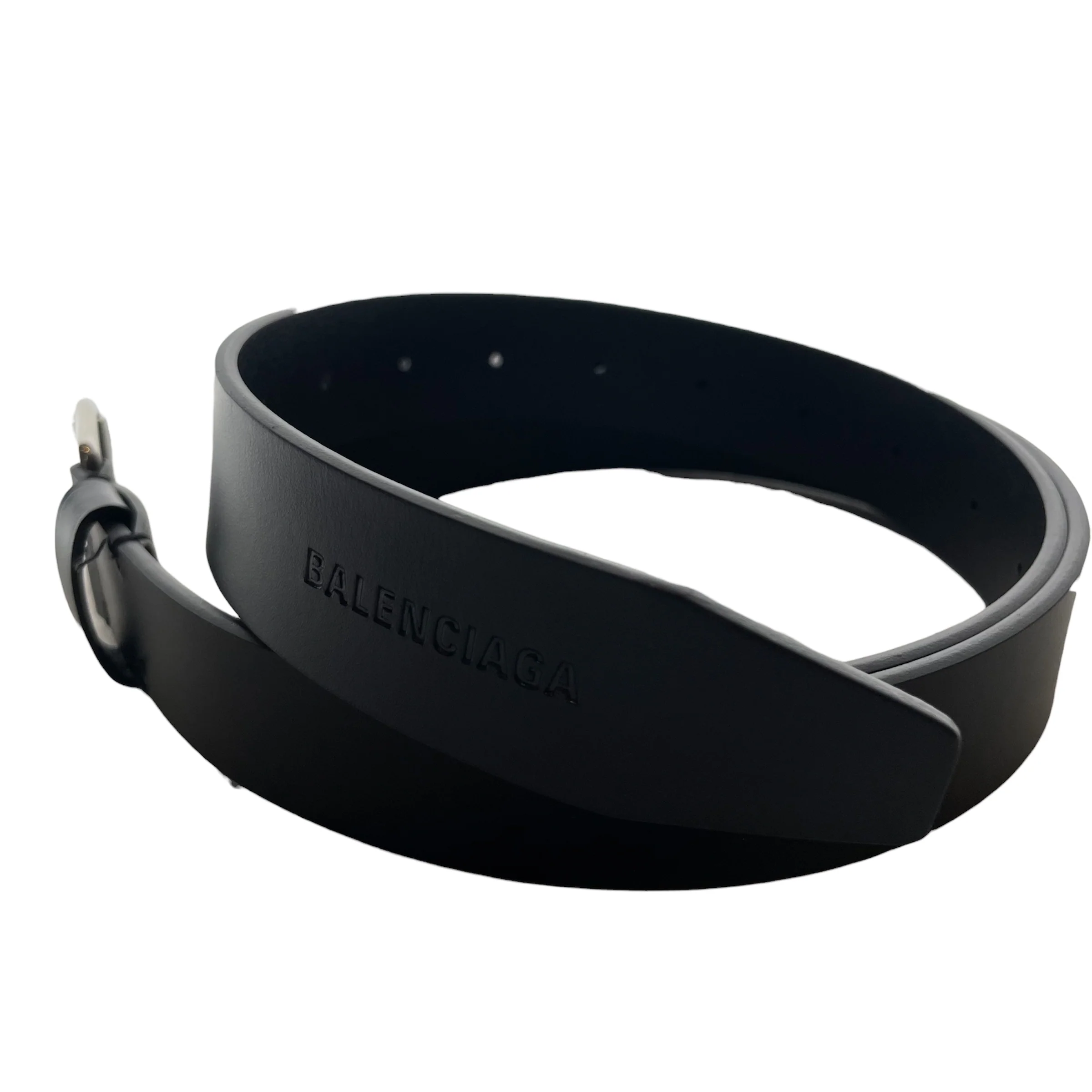 BALENCIAGA/Belt/Leather/BLK/SLVR HARDWARE
