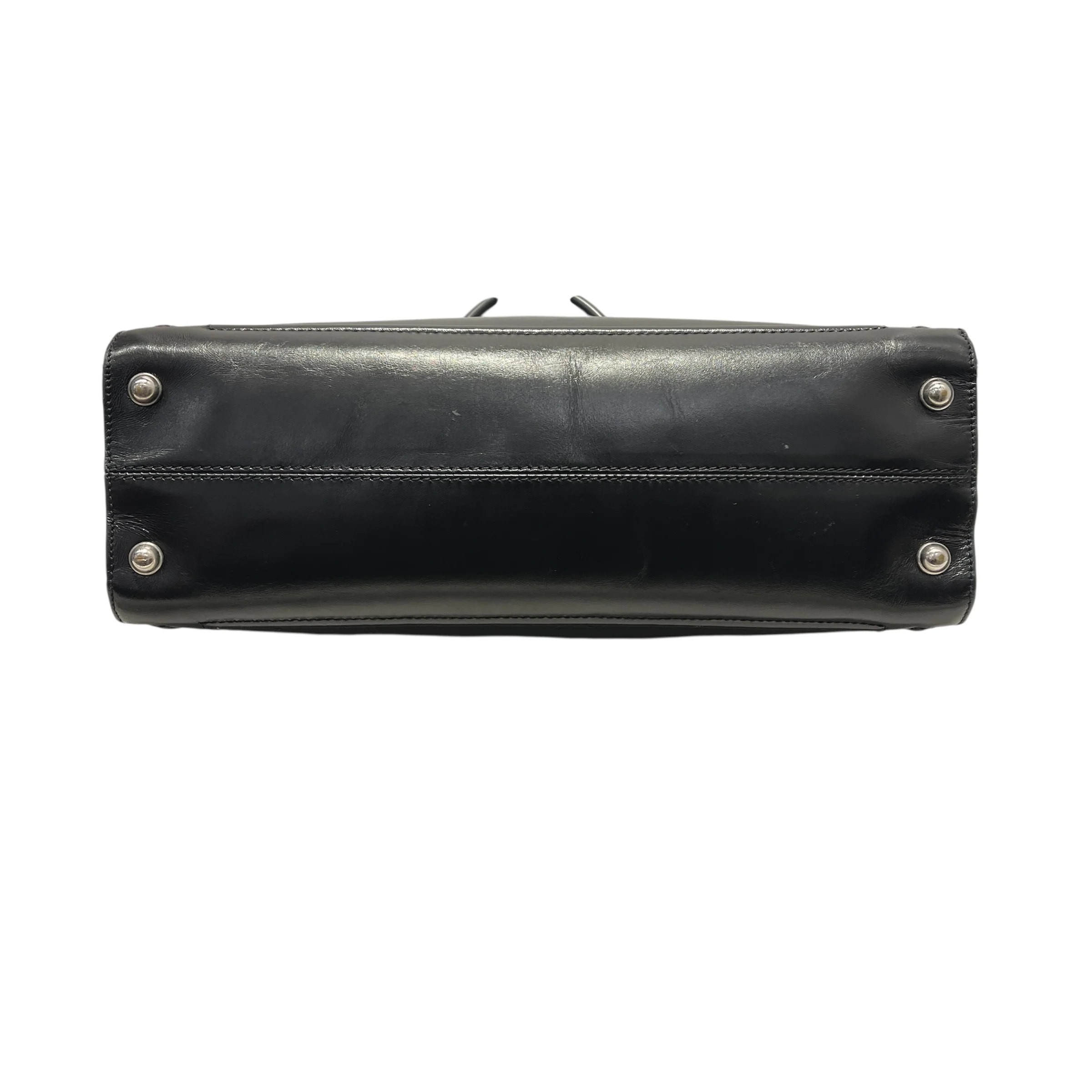 BOTTEGA VENETA/Hand Bag/Leather/BLK/LOGO