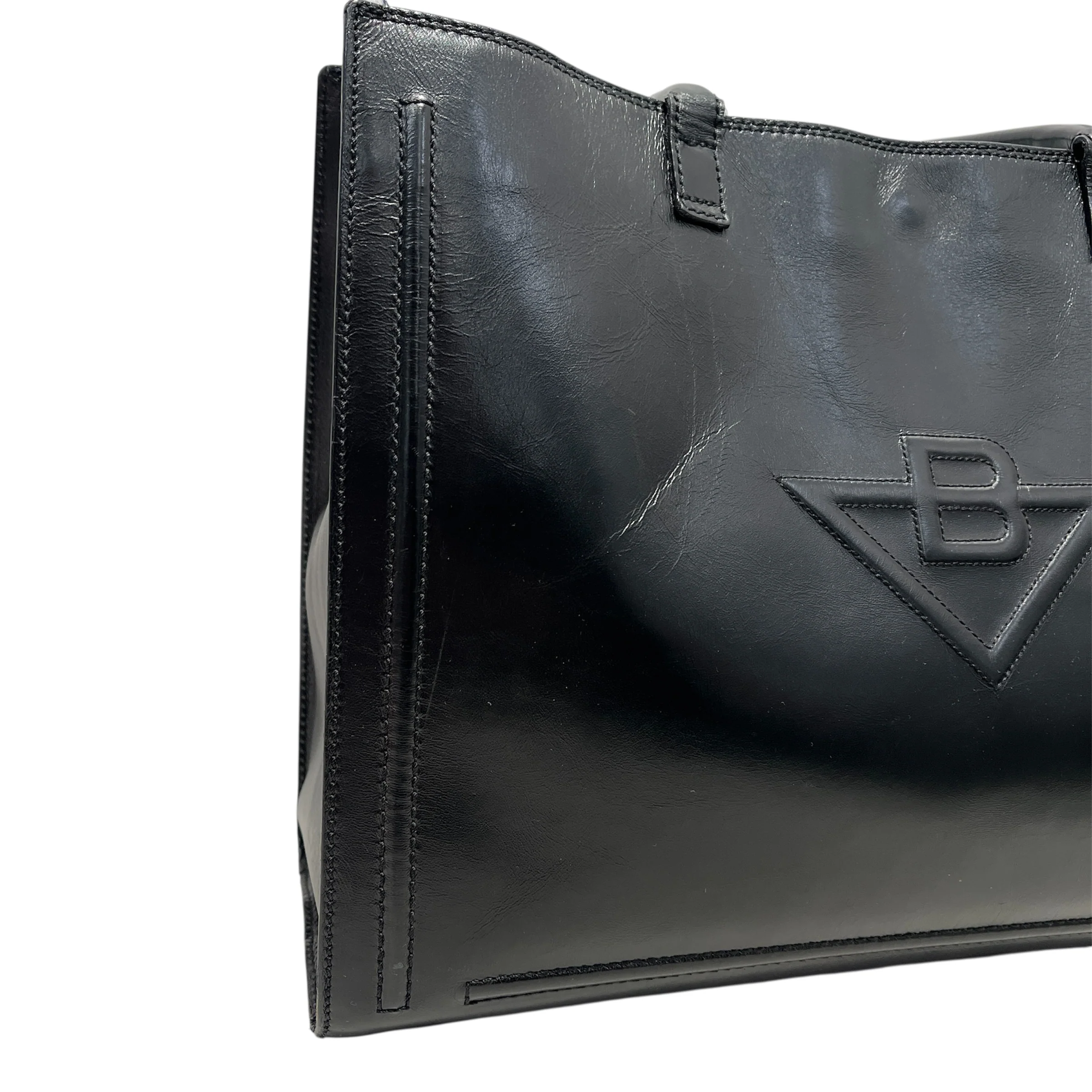 BOTTEGA VENETA/Hand Bag/Leather/BLK/LOGO