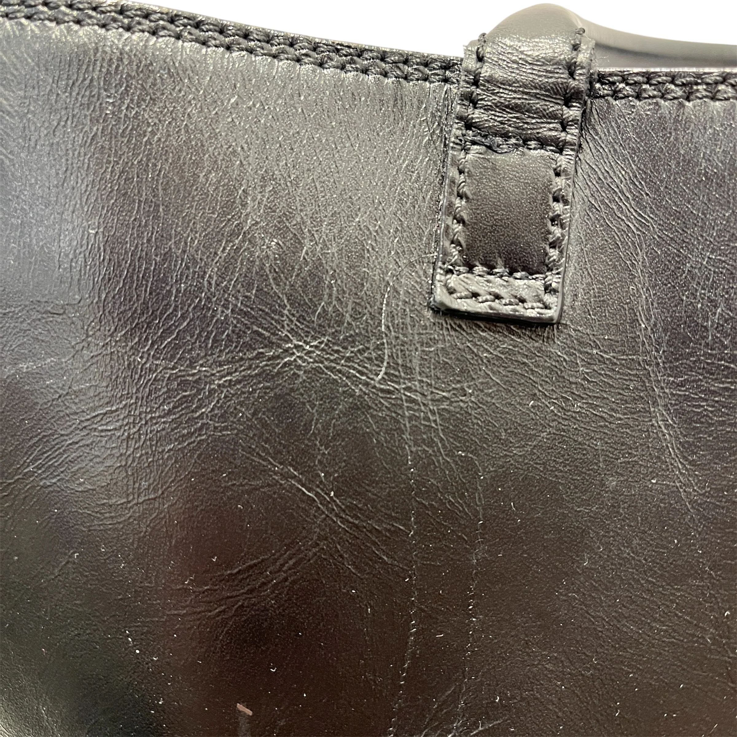 BOTTEGA VENETA/Hand Bag/Leather/BLK/LOGO