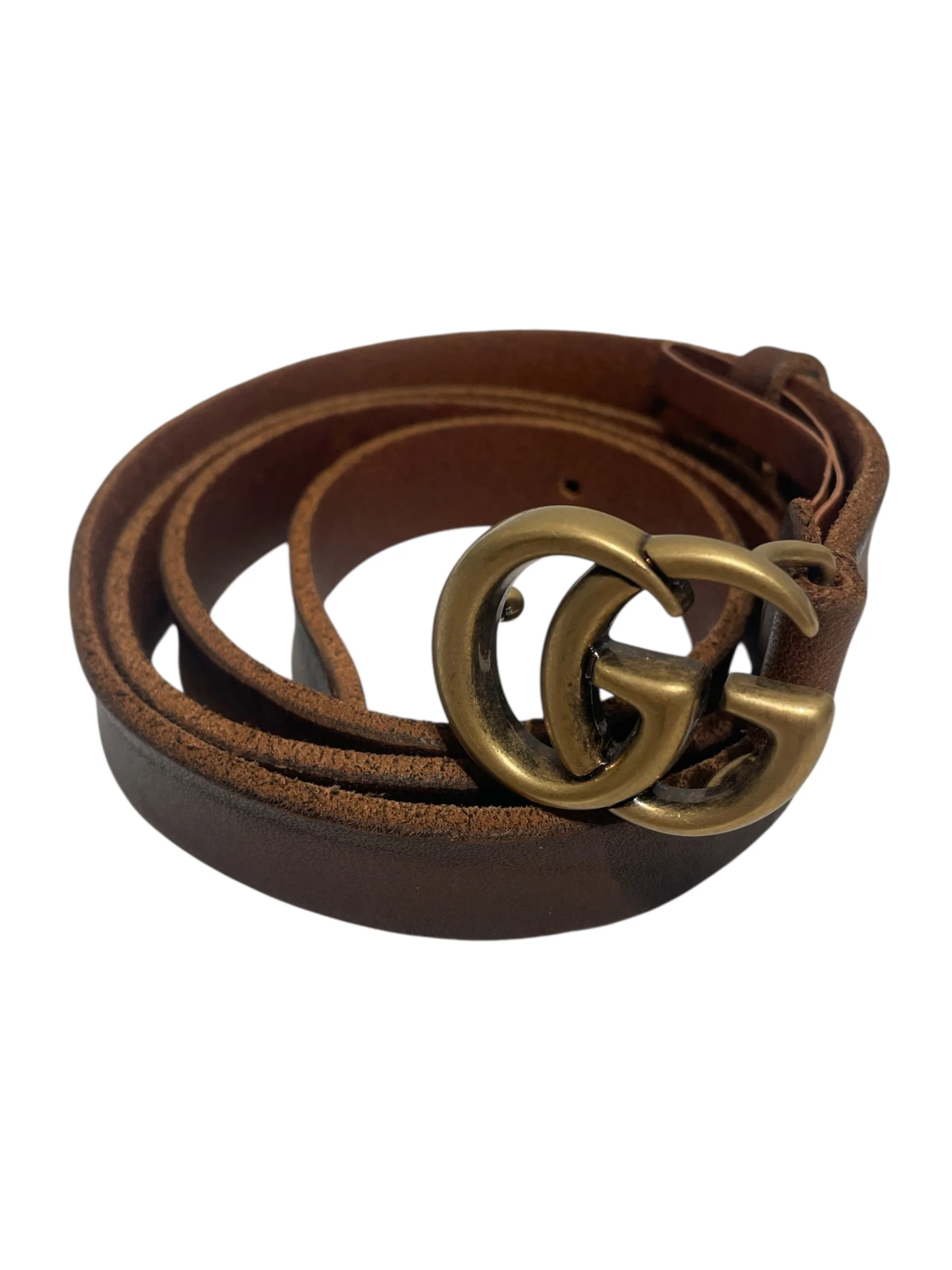 GUCCI/Belt/Leather/CML/GG Buckle Thin Belt
