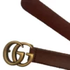 GUCCI/Belt/Leather/CML/GG Buckle Thin Belt