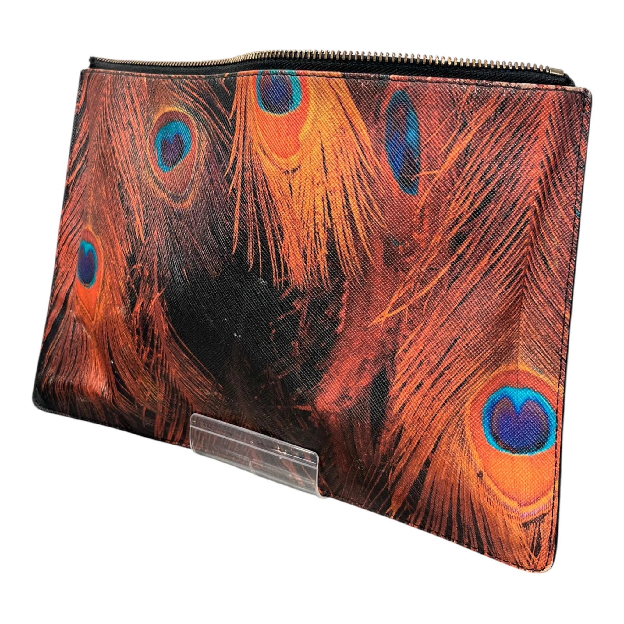 GIVENCHY/Clutch Bag/Animal Pattern/Leather/MLT/PEACOCKFEATHERS