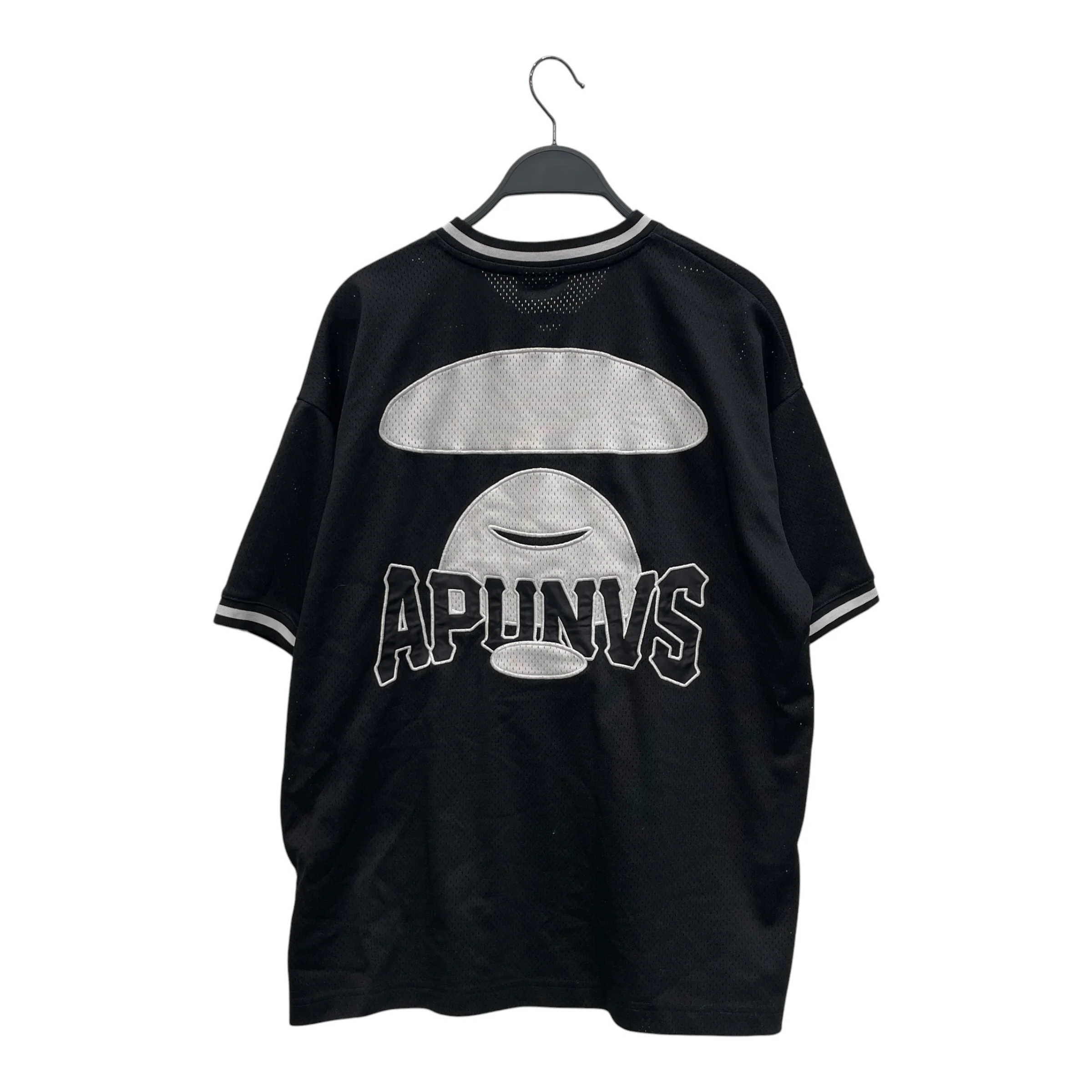 AAPE BY A BATHING APE/T-Shirt/M/Nylon/BLK/Graphic/AAPE UNVS JERSEY
