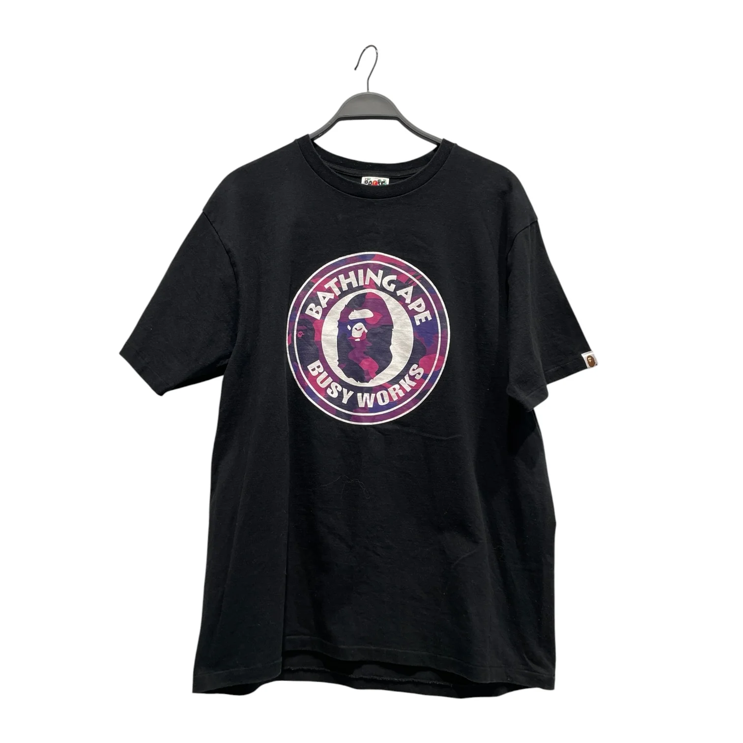 BAPE STA!/T-Shirt/XXL/BLK/PURPLE CAMO A BUSY WORKS